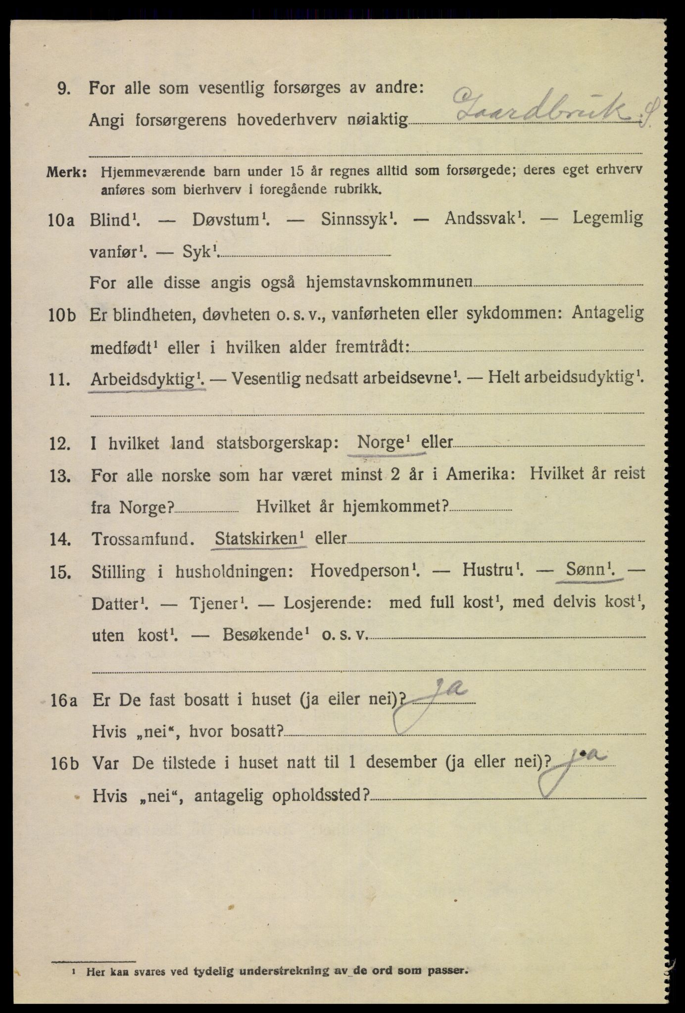 SAK, Folketelling 1920 for 1036 Fjotland herred, 1920, s. 1203