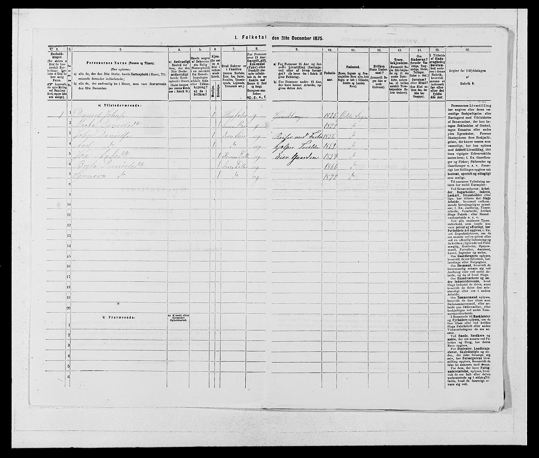 SAB, Folketelling 1875 for 1230P Ullensvang prestegjeld, 1875, s. 294