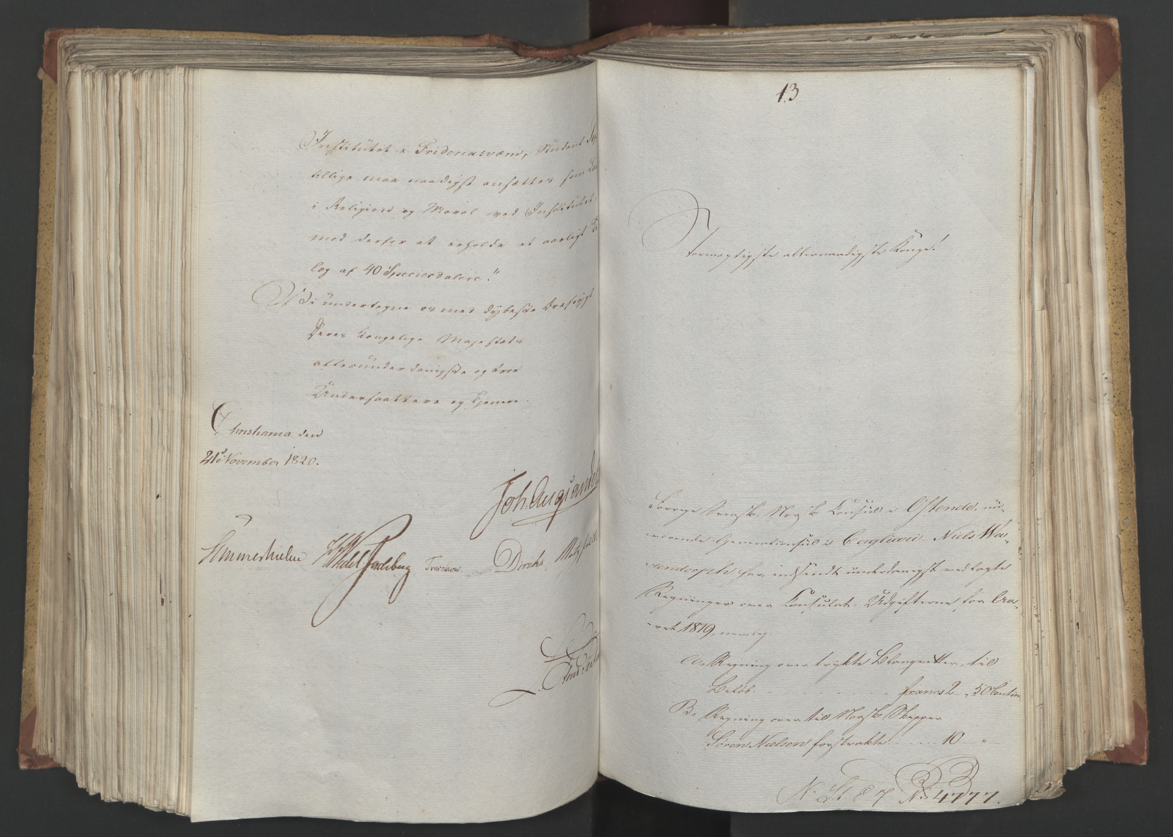 Statsrådsavdelingen i Stockholm, AV/RA-S-1003/D/Da/L0024: Regjeringsinnstillinger nr. 4663-4873, 1820, s. 317