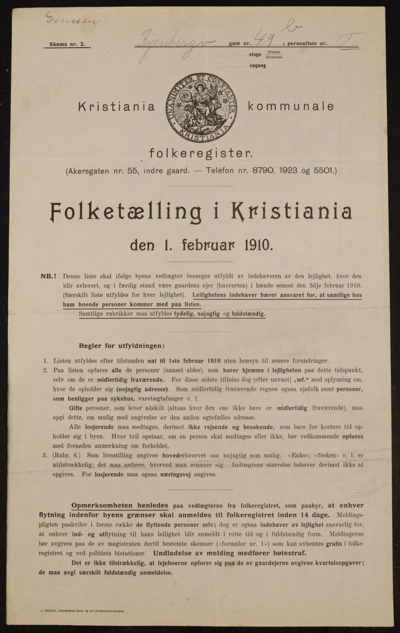 OBA, Kommunal folketelling 1.2.1910 for Kristiania, 1910, s. 82155