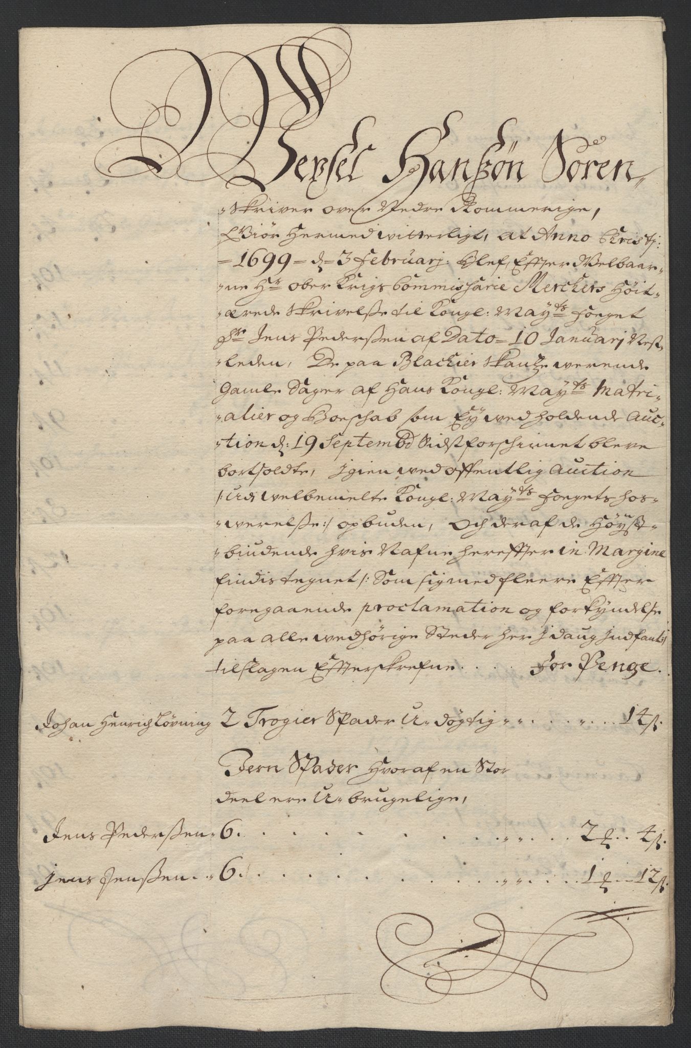 Rentekammeret inntil 1814, Reviderte regnskaper, Fogderegnskap, RA/EA-4092/R11/L0582: Fogderegnskap Nedre Romerike, 1699, s. 180