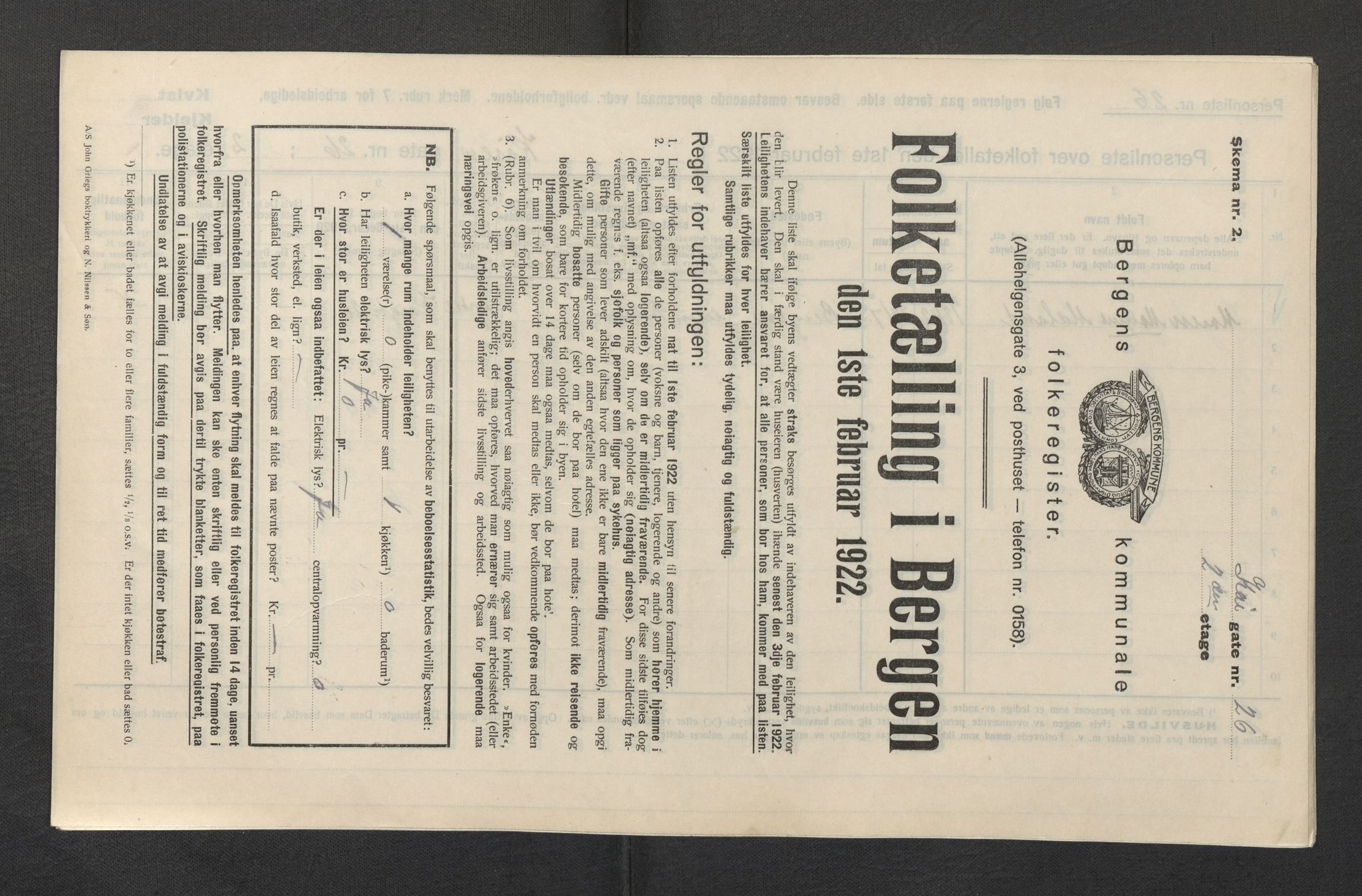 SAB, Kommunal folketelling 1922 for Bergen kjøpstad, 1922, s. 17224