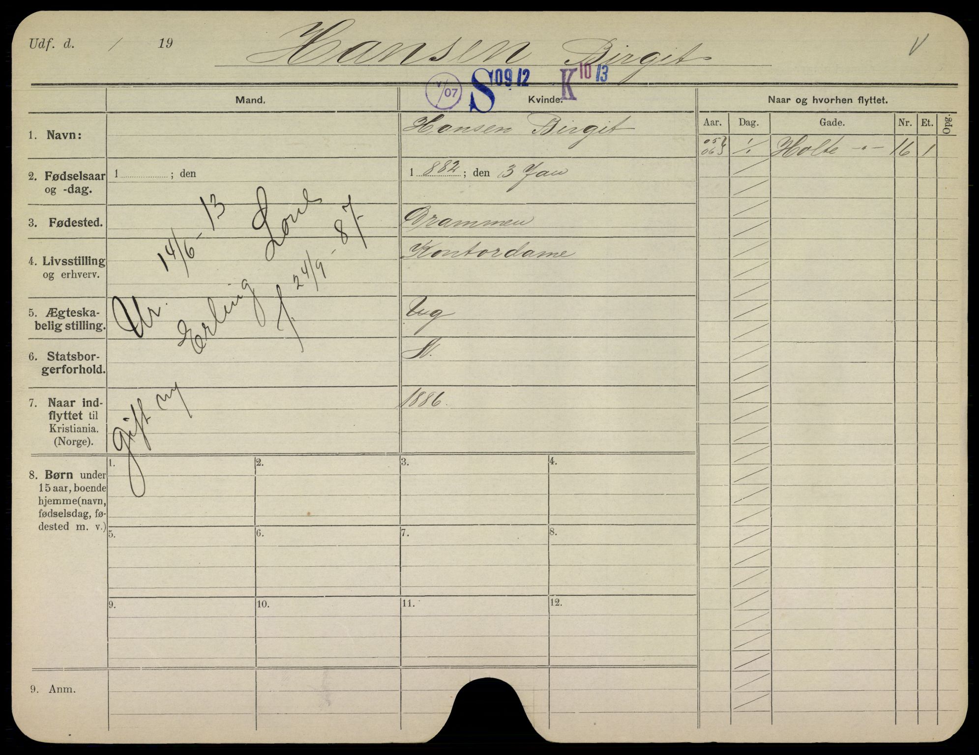 Oslo folkeregister, Registerkort, AV/SAO-A-11715/K/Kb/L0017: H - L, 1913
