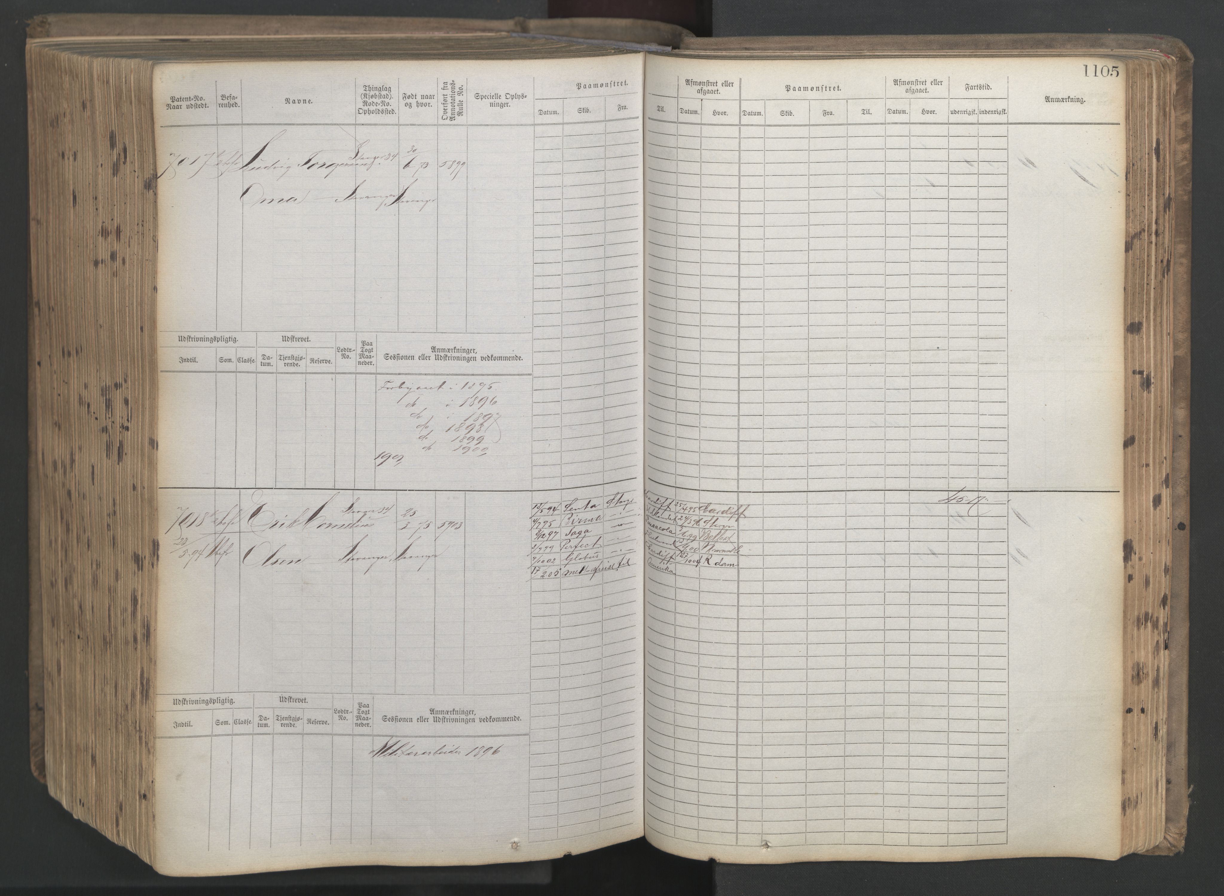 Stavanger sjømannskontor, AV/SAST-A-102006/F/Fb/Fbb/L0021: Sjøfartshovedrulle patnentnr. 6005-7204 (dublett), 1887, s. 511