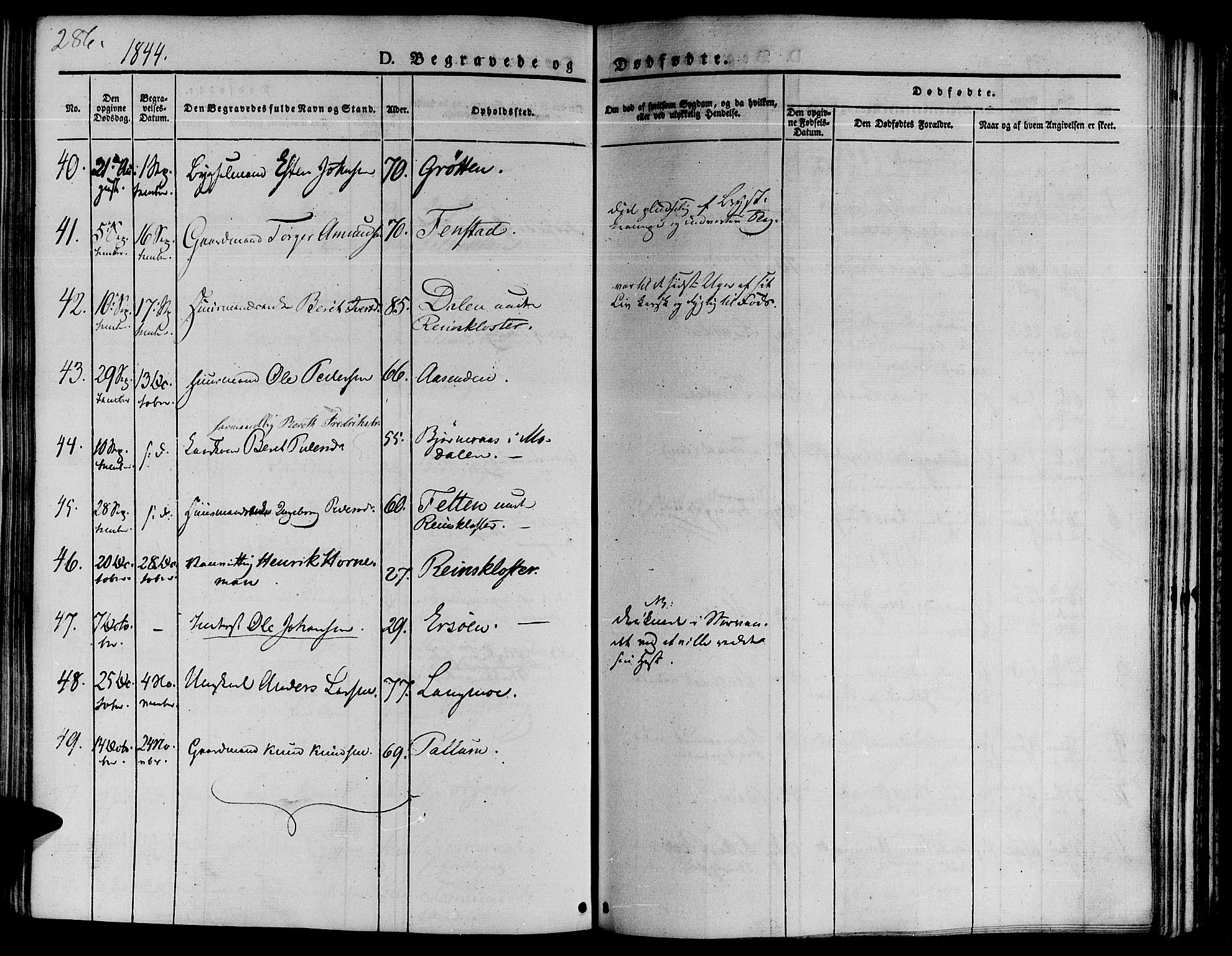 Ministerialprotokoller, klokkerbøker og fødselsregistre - Sør-Trøndelag, SAT/A-1456/646/L0610: Ministerialbok nr. 646A08, 1837-1847, s. 286