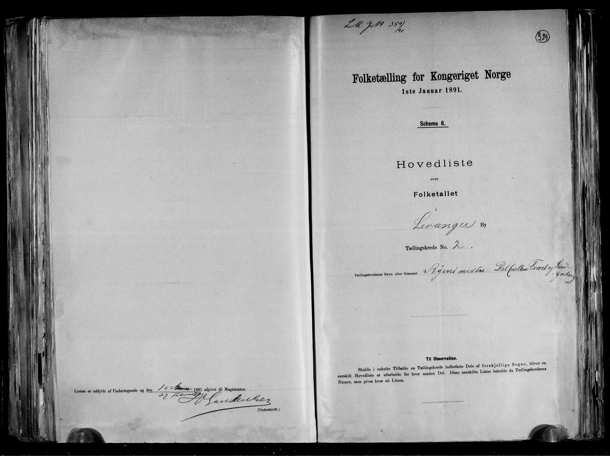 RA, Folketelling 1891 for 1701 Levanger kjøpstad, 1891, s. 6
