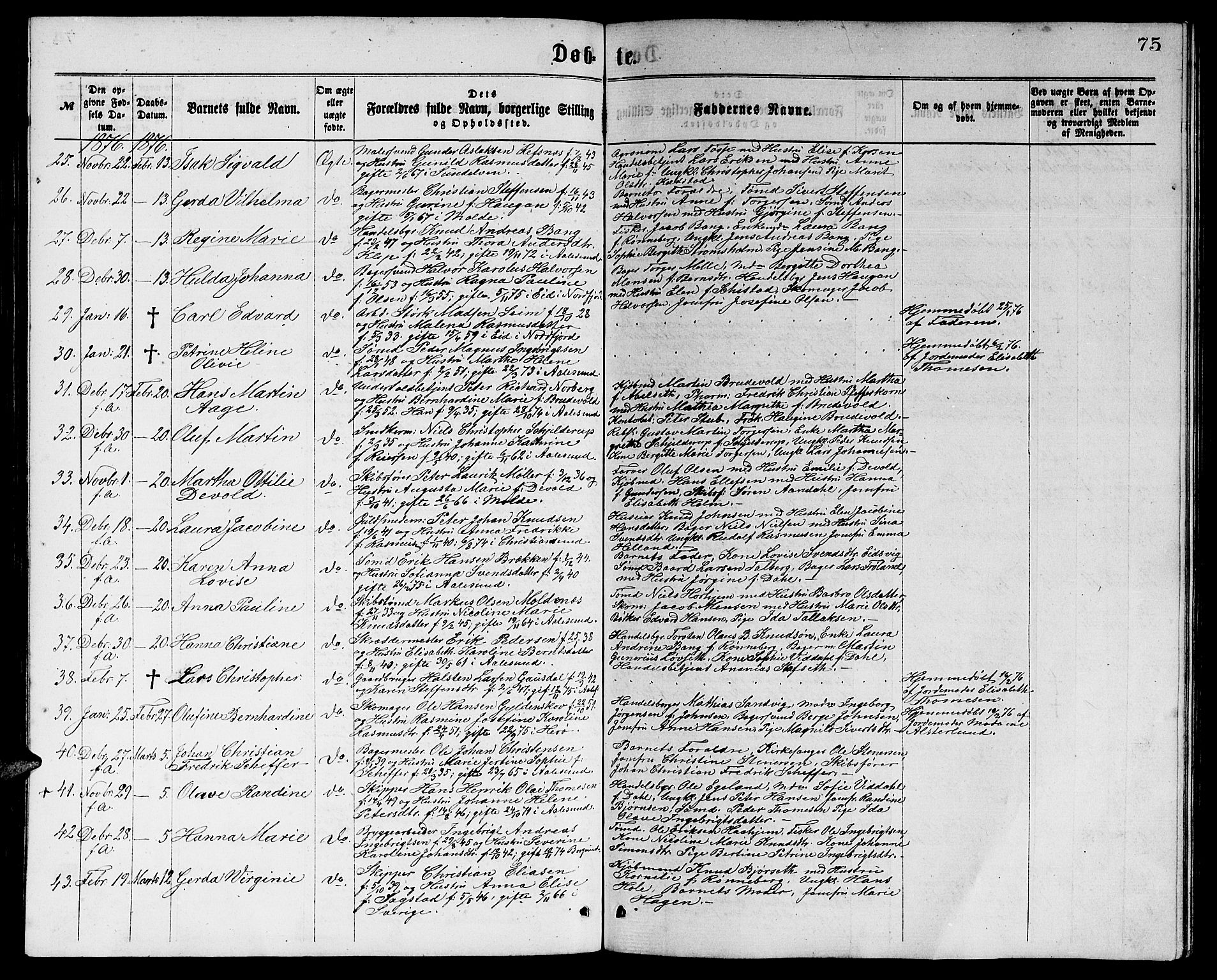 Ministerialprotokoller, klokkerbøker og fødselsregistre - Møre og Romsdal, AV/SAT-A-1454/529/L0465: Klokkerbok nr. 529C02, 1868-1877, s. 75