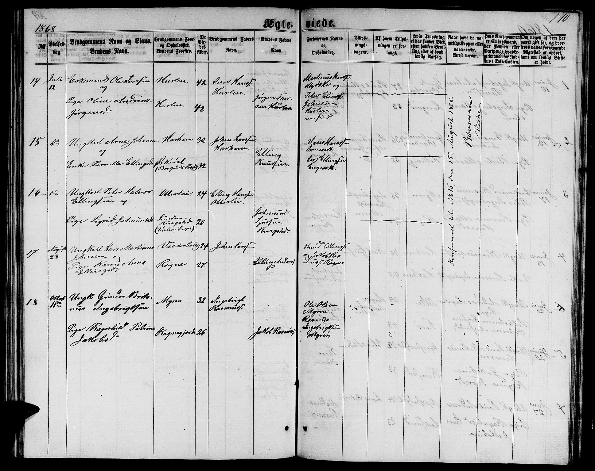 Ministerialprotokoller, klokkerbøker og fødselsregistre - Møre og Romsdal, AV/SAT-A-1454/536/L0508: Klokkerbok nr. 536C03, 1860-1870, s. 170