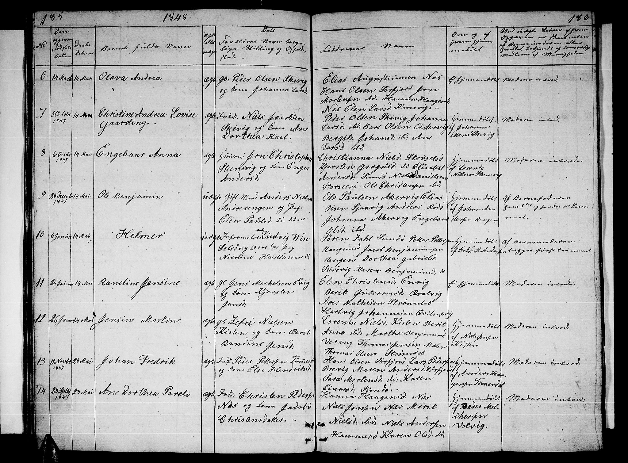 Ministerialprotokoller, klokkerbøker og fødselsregistre - Nordland, AV/SAT-A-1459/841/L0618: Klokkerbok nr. 841C02, 1833-1855, s. 185-186