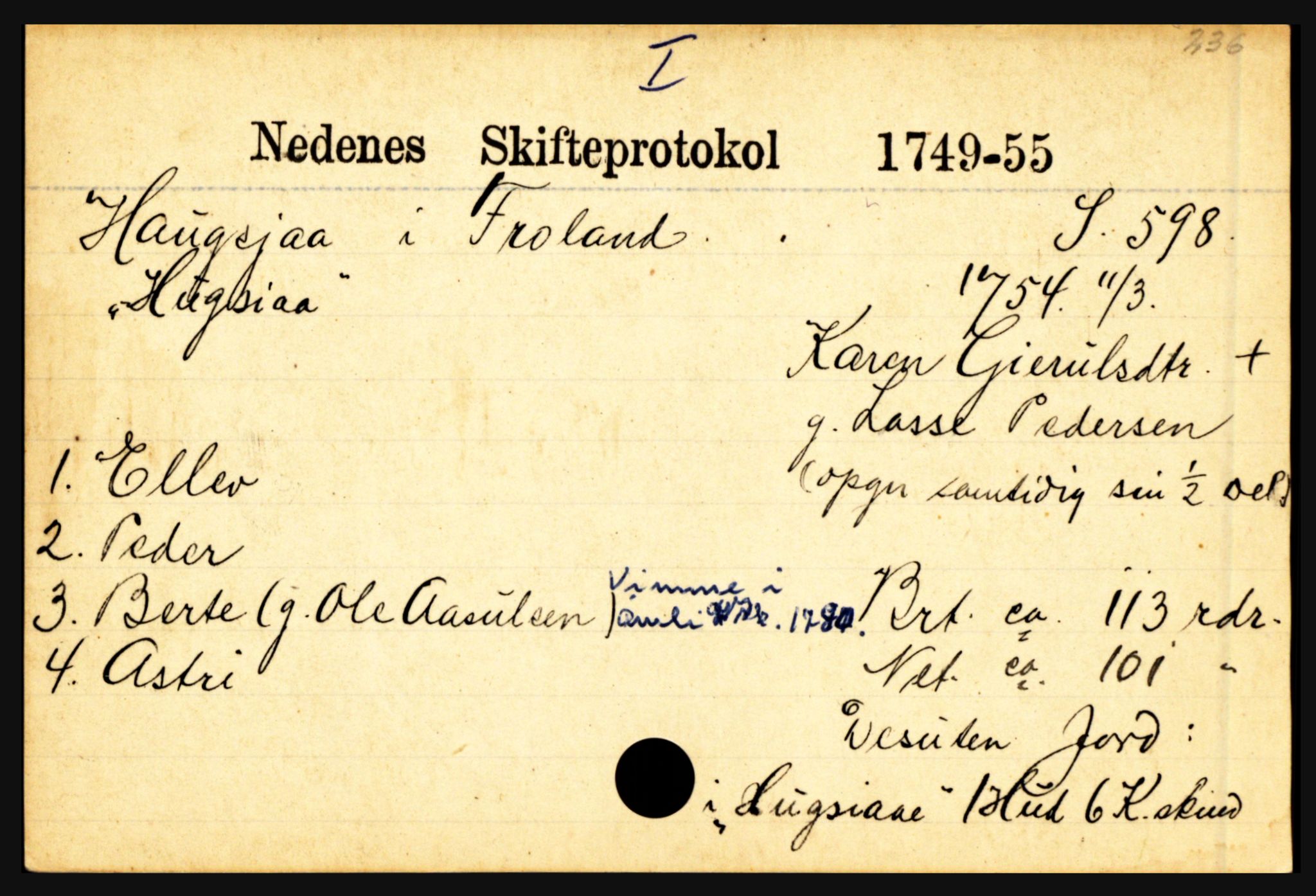 Nedenes sorenskriveri før 1824, AV/SAK-1221-0007/H, s. 11299