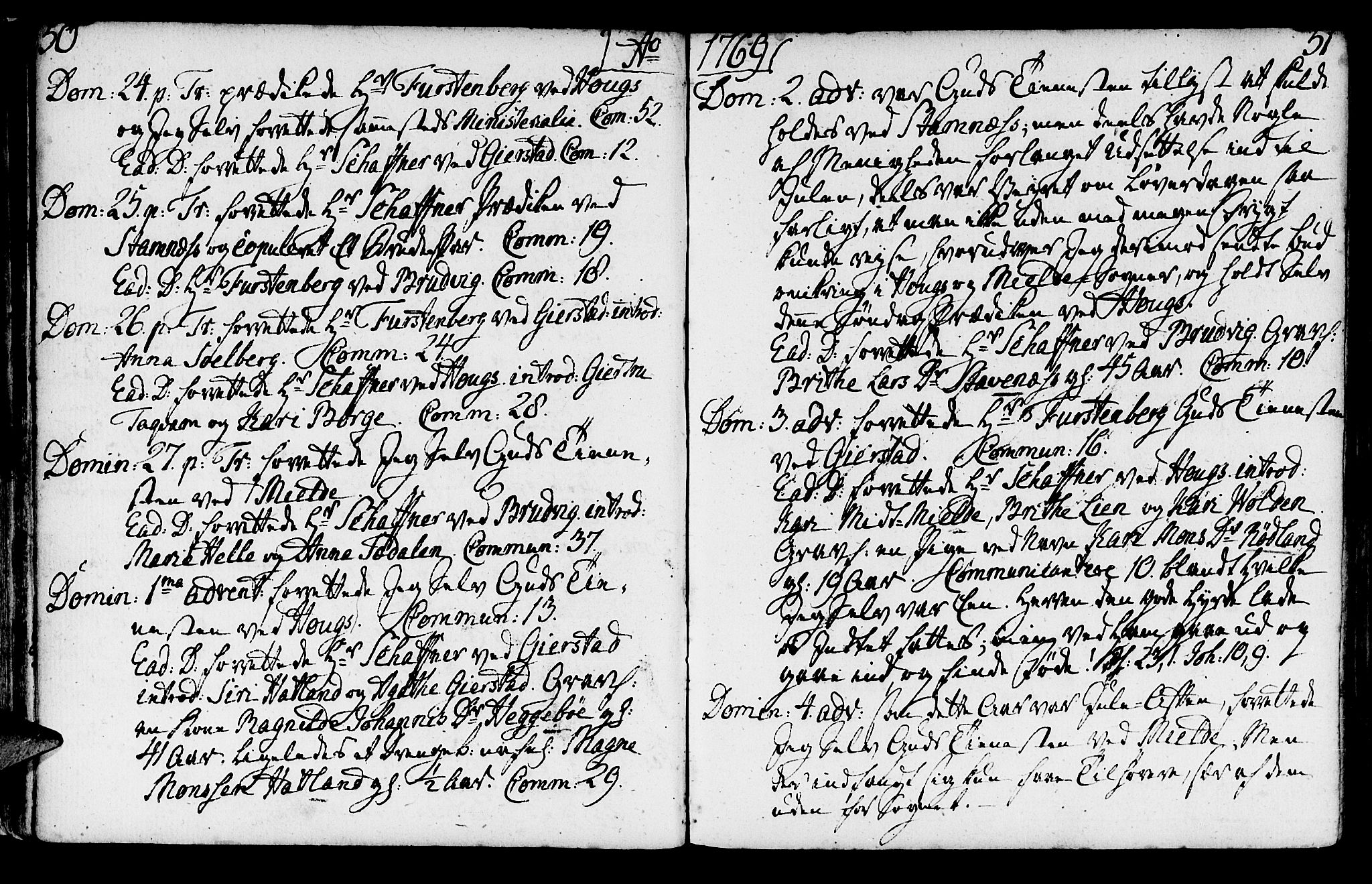 Haus sokneprestembete, SAB/A-75601/H/Haa: Ministerialbok nr. A 9, 1767-1781, s. 50-51