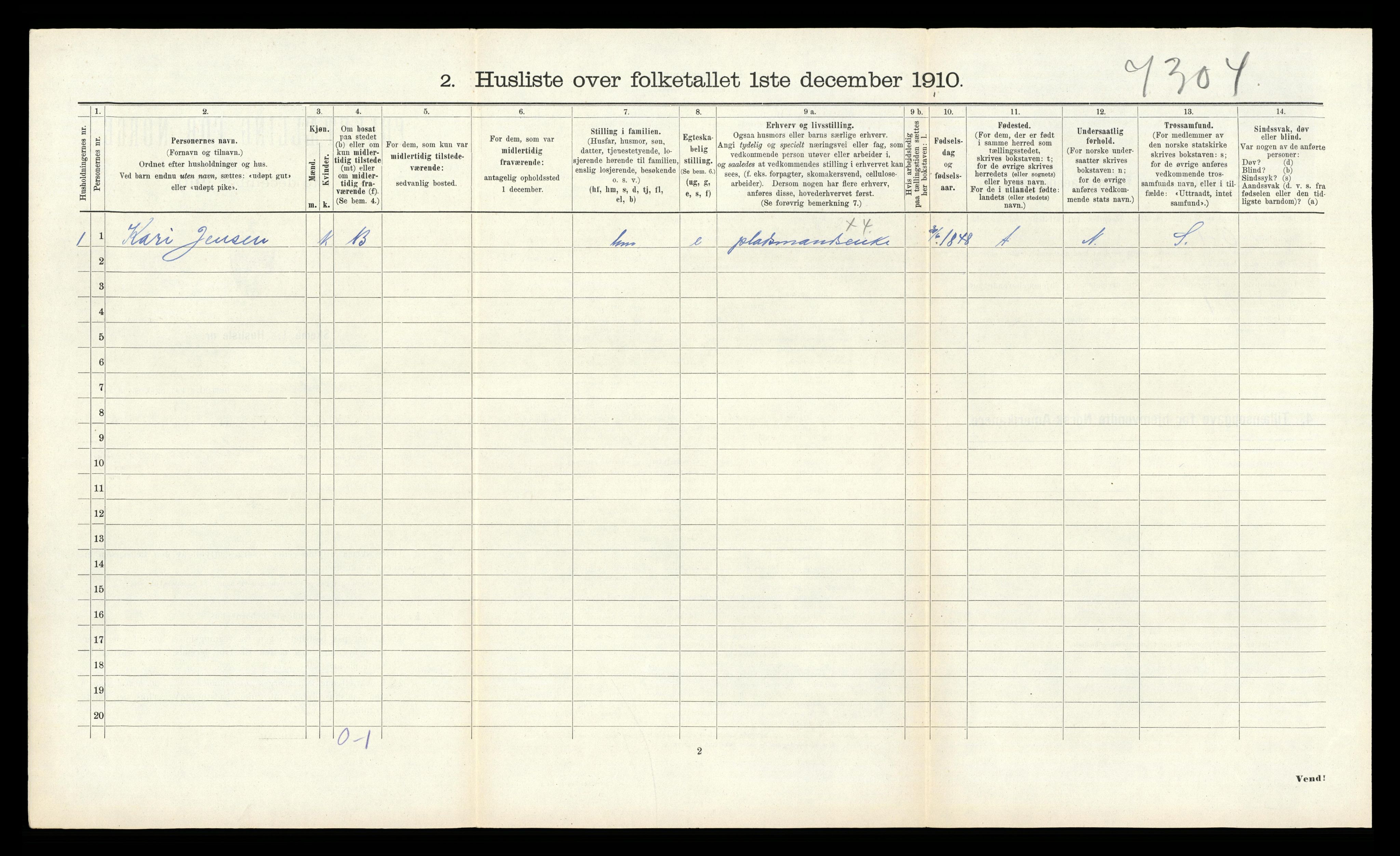 RA, Folketelling 1910 for 1255 Åsane herred, 1910, s. 98