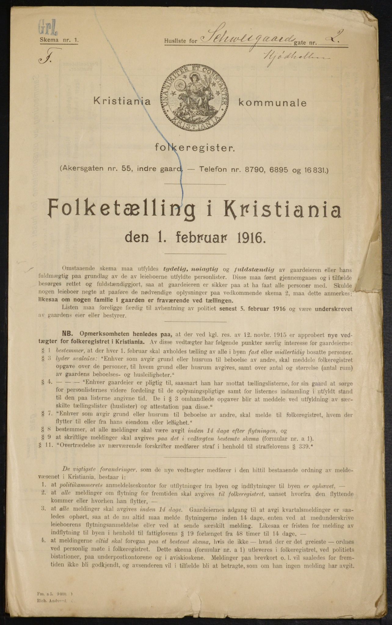 OBA, Kommunal folketelling 1.2.1916 for Kristiania, 1916, s. 92962