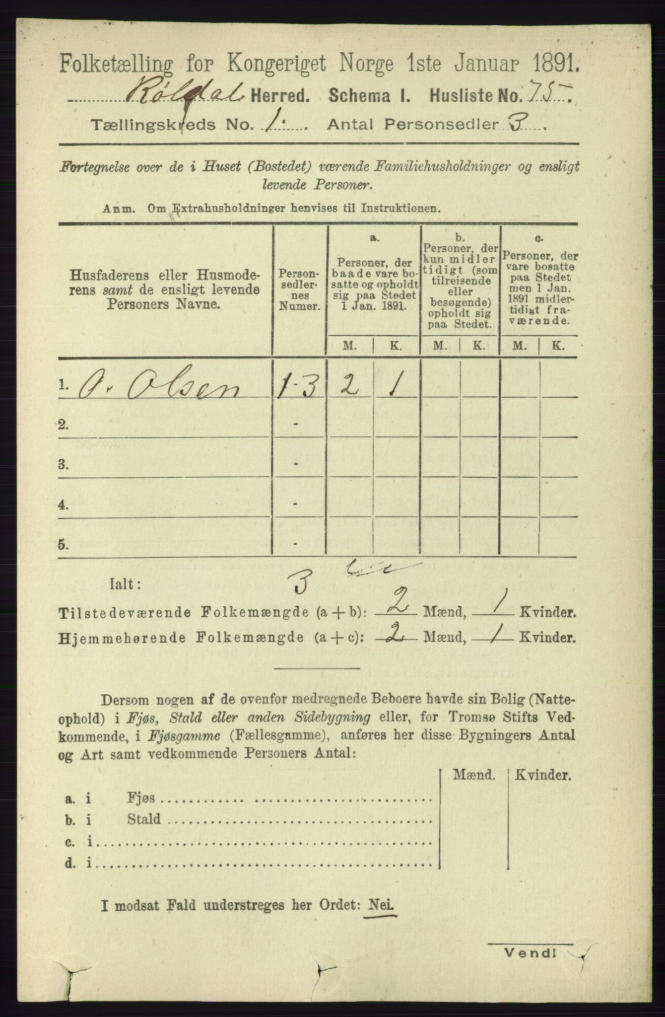 RA, Folketelling 1891 for 1229 Røldal herred, 1891, s. 88