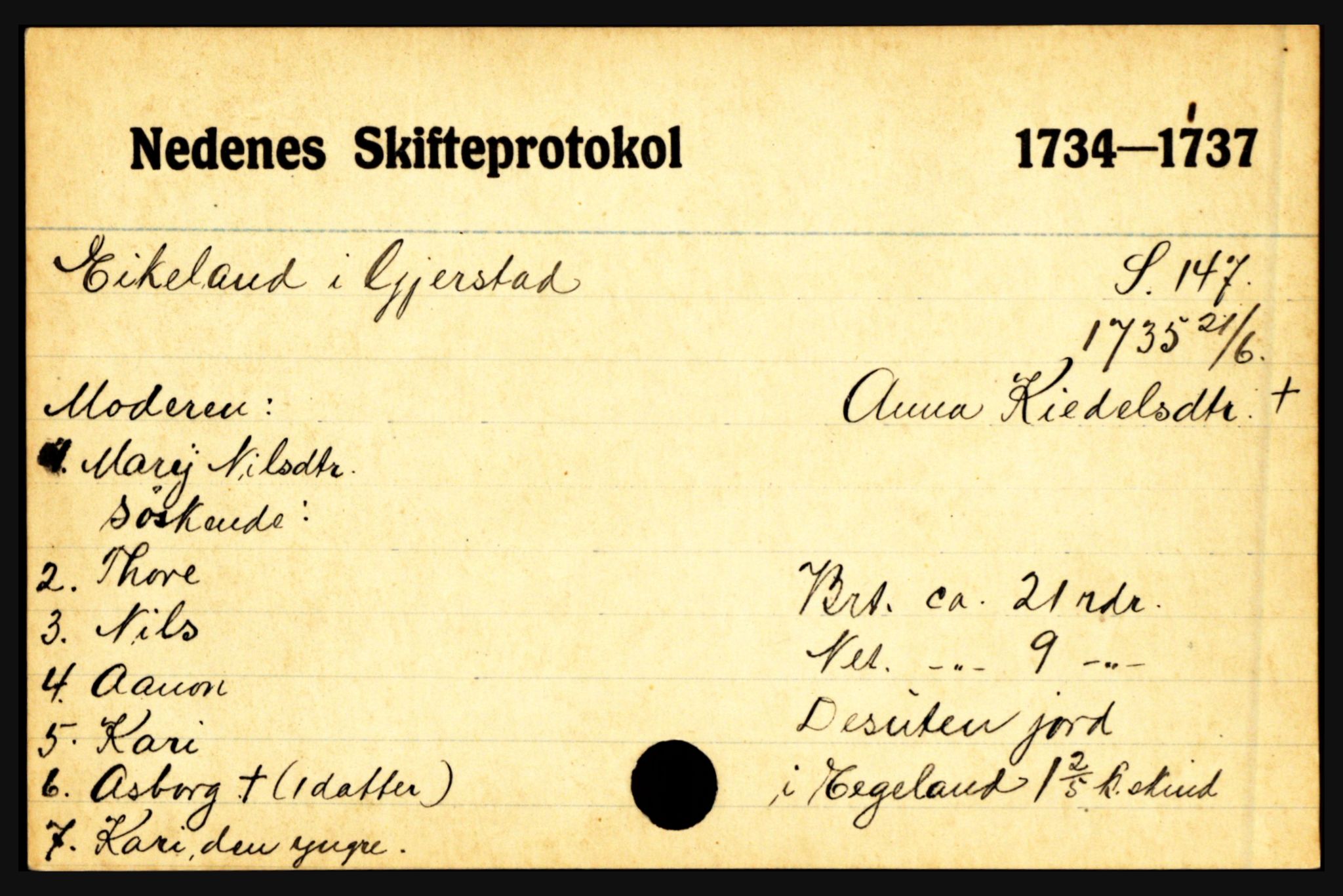 Nedenes sorenskriveri før 1824, AV/SAK-1221-0007/H, s. 5891