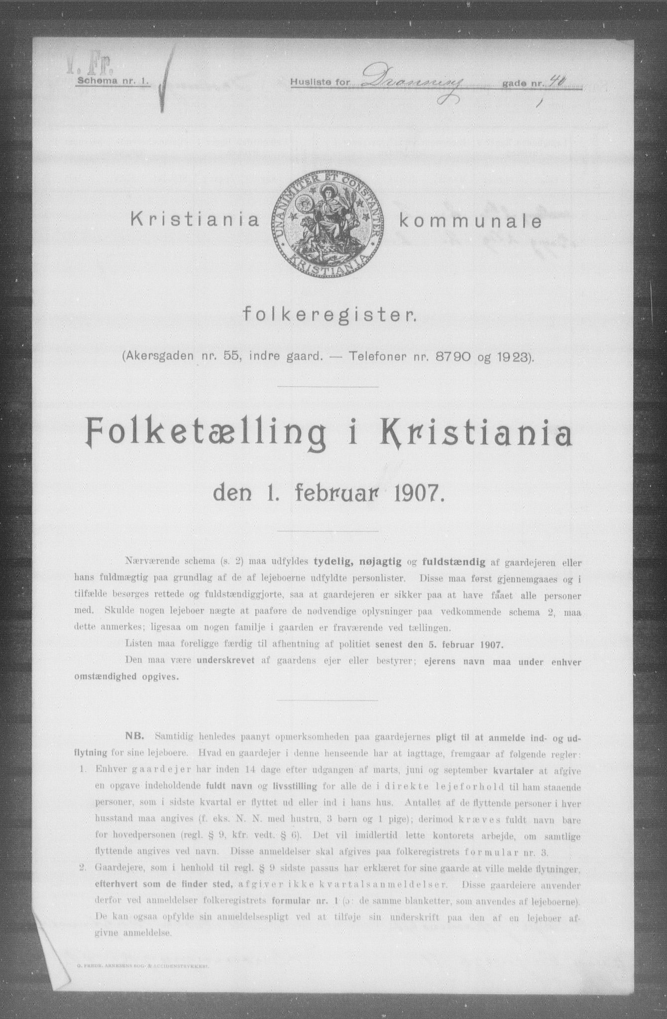 OBA, Kommunal folketelling 1.2.1907 for Kristiania kjøpstad, 1907, s. 8871