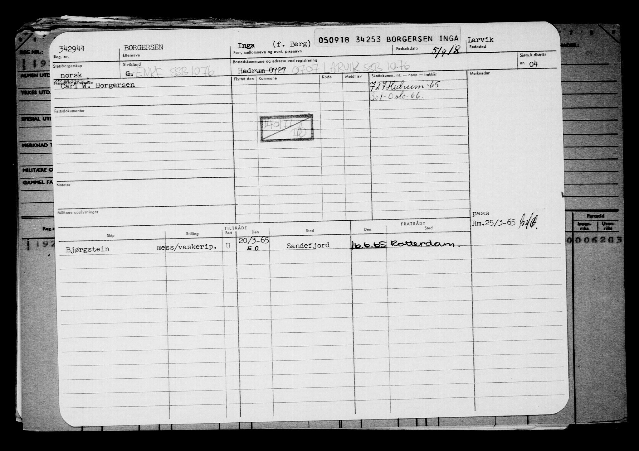 Direktoratet for sjømenn, AV/RA-S-3545/G/Gb/L0162: Hovedkort, 1918, s. 92