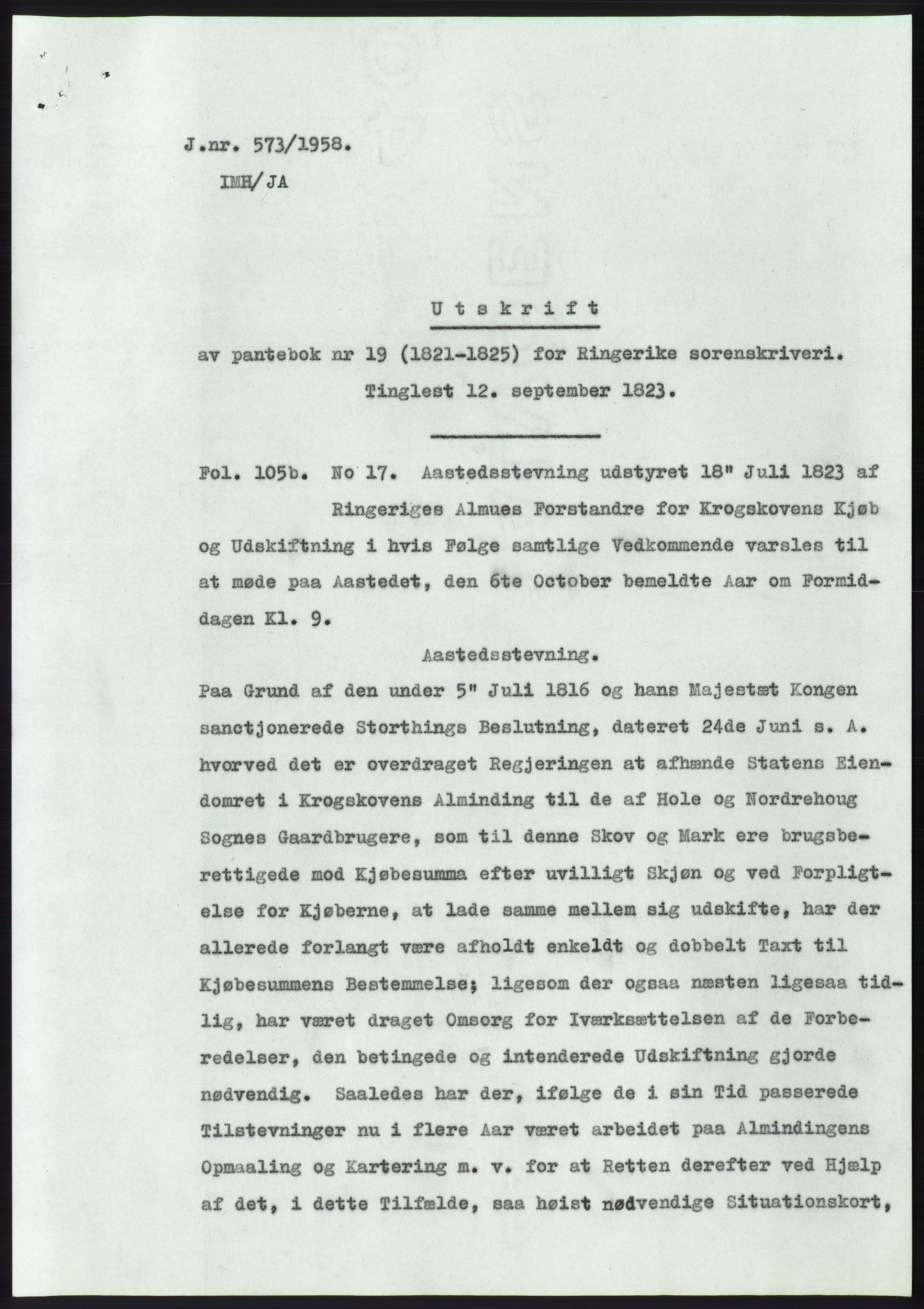Statsarkivet i Kongsberg, SAKO/A-0001, 1958, s. 416