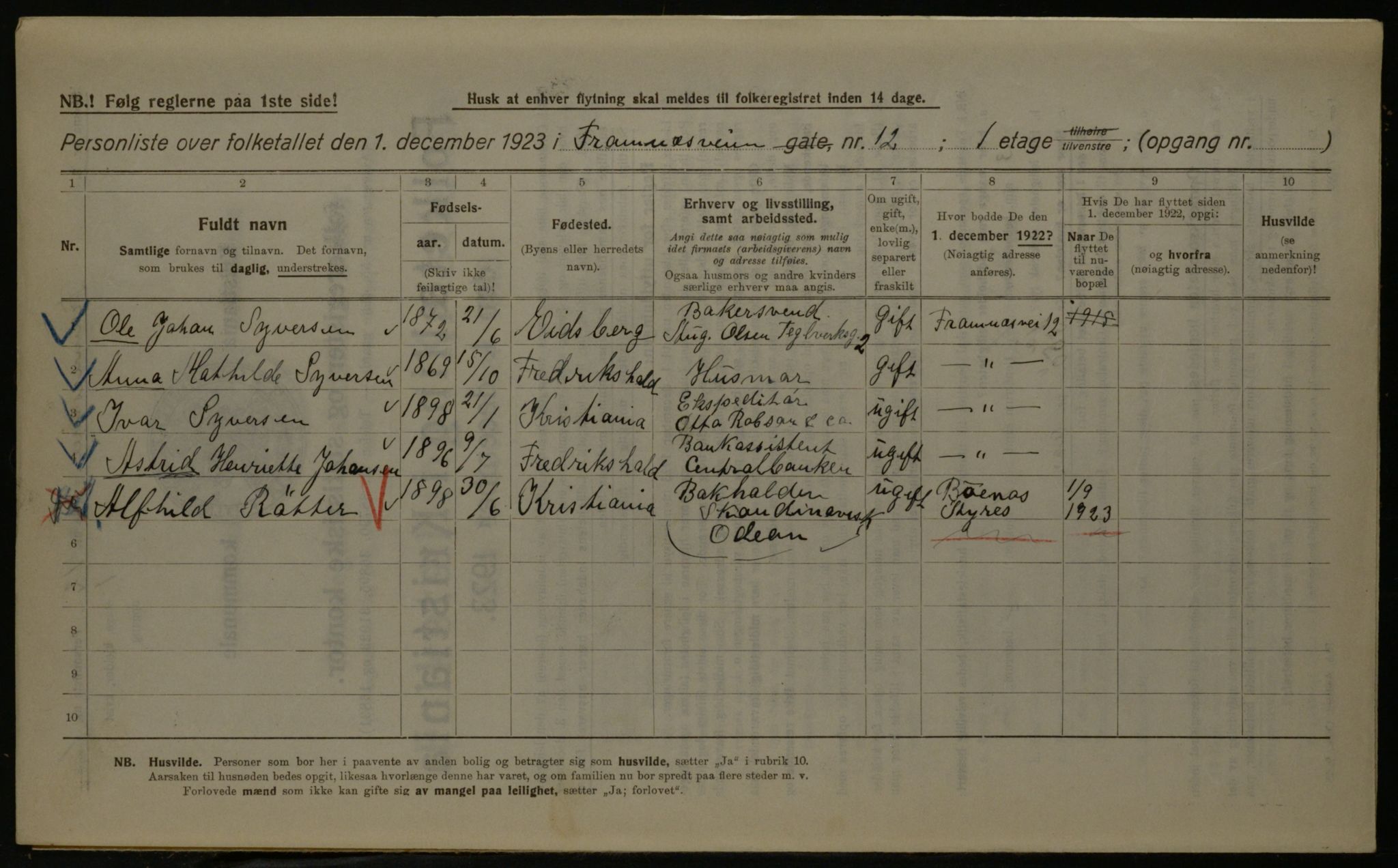 OBA, Kommunal folketelling 1.12.1923 for Kristiania, 1923, s. 28590