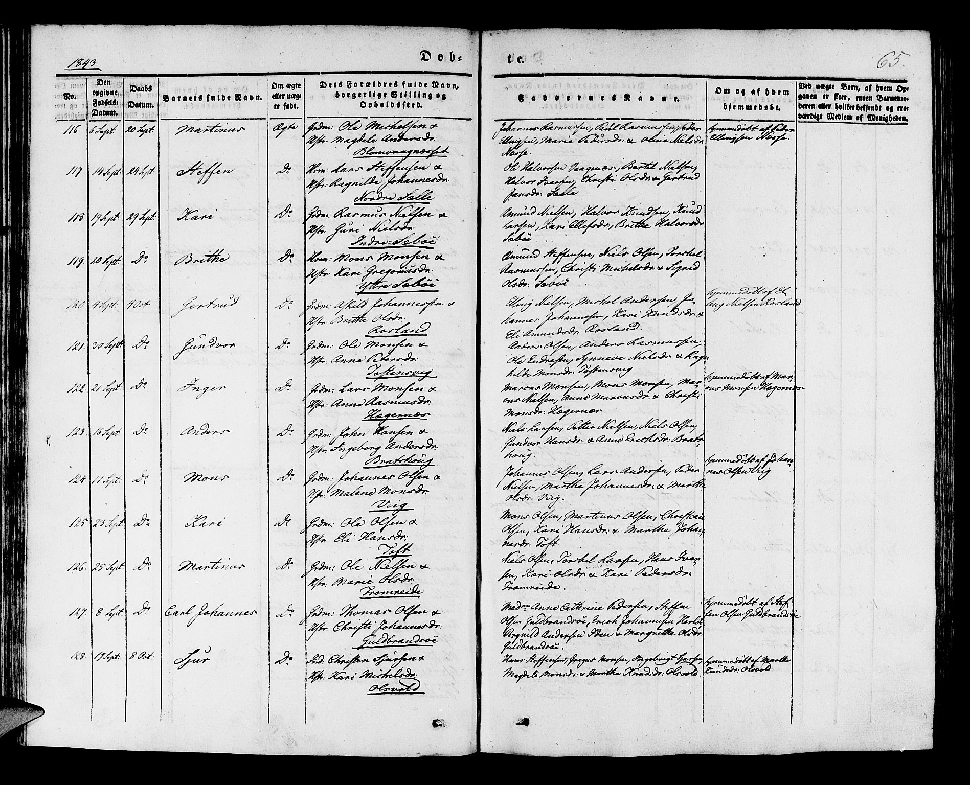 Manger sokneprestembete, AV/SAB-A-76801/H/Haa: Ministerialbok nr. A 5, 1839-1848, s. 65