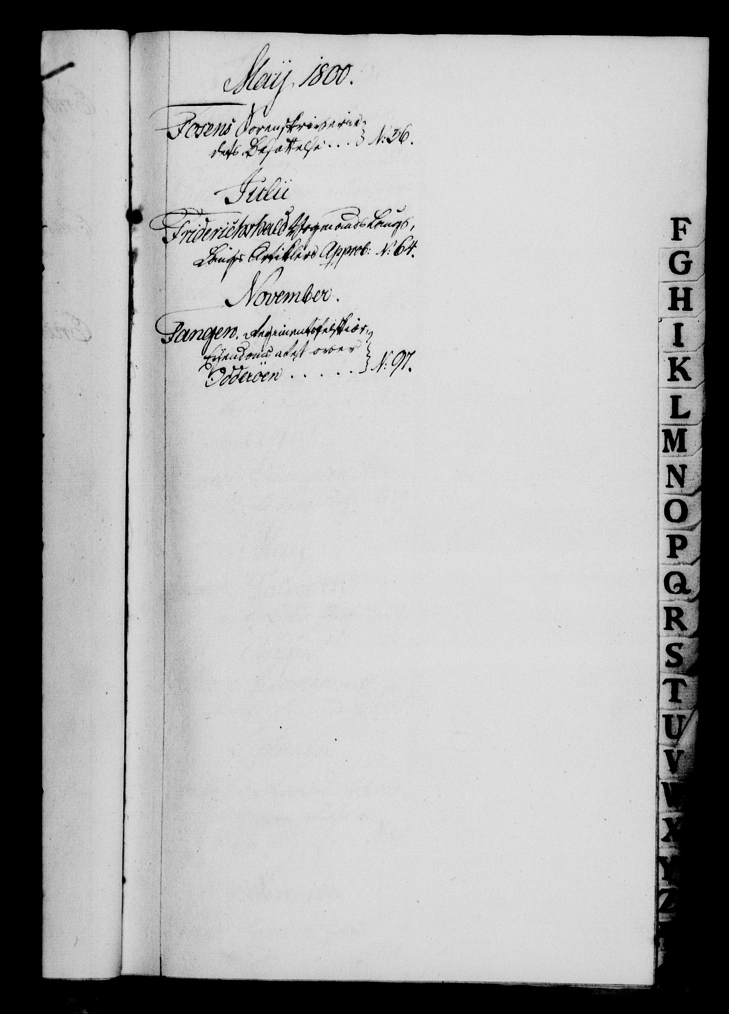 Danske Kanselli 1800-1814, AV/RA-EA-3024/H/Hf/Hfa/Hfab/L0001: Forestillinger, 1800