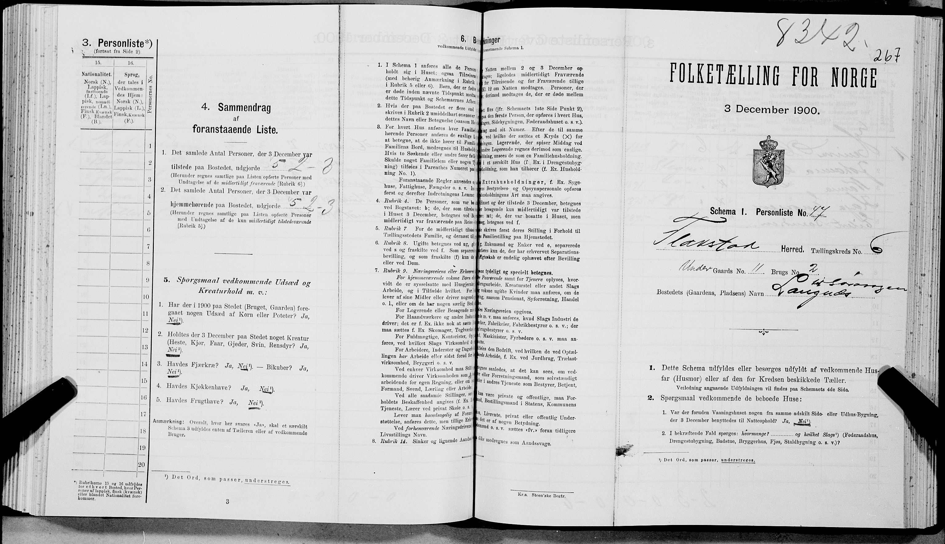SAT, Folketelling 1900 for 1859 Flakstad herred, 1900, s. 757