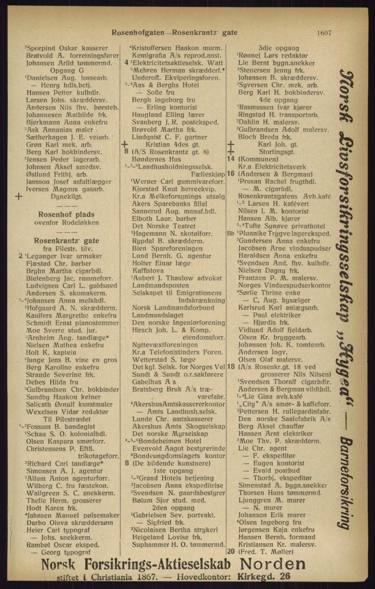 Kristiania/Oslo adressebok, PUBL/-, 1916, s. 1607