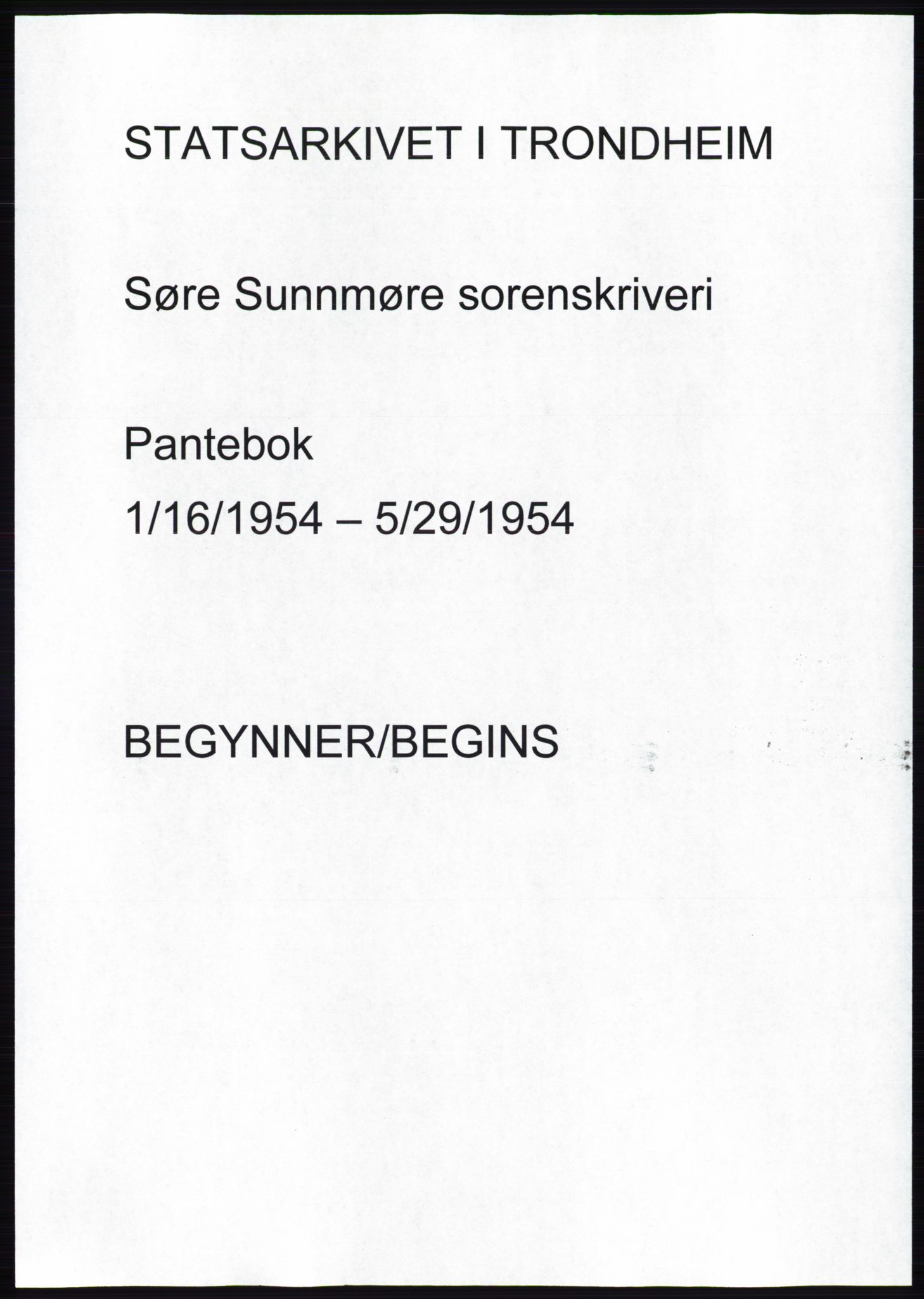 Søre Sunnmøre sorenskriveri, AV/SAT-A-4122/1/2/2C/L0097: Pantebok nr. 23A, 1954-1954