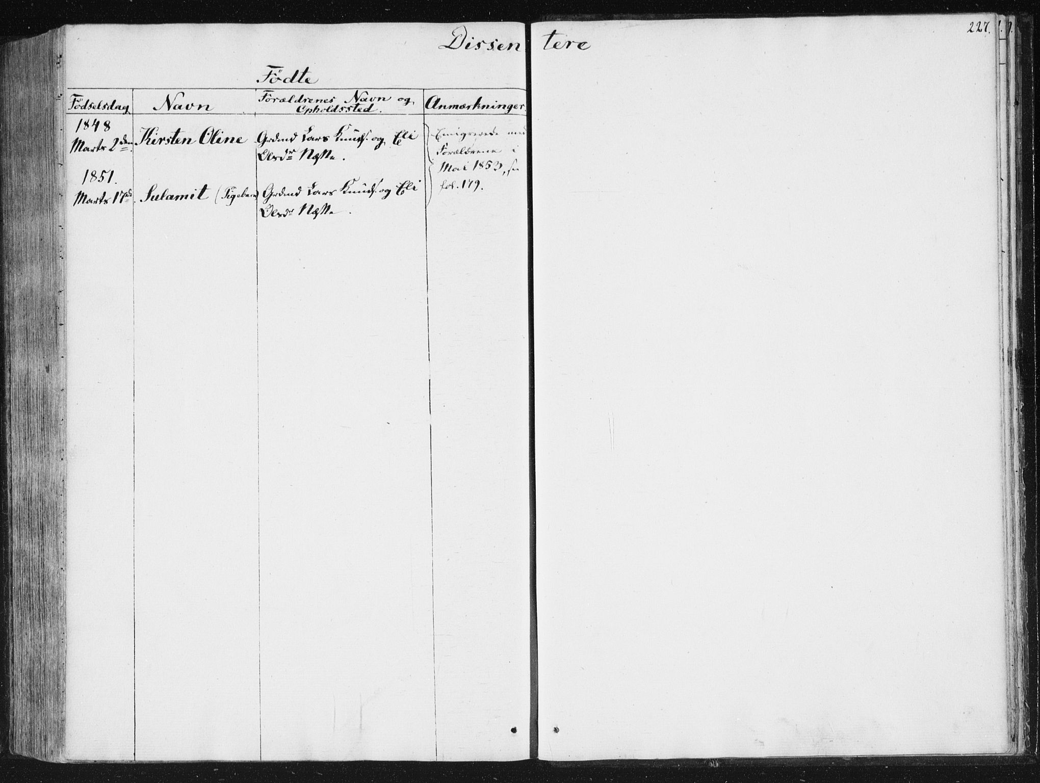 Hjelmeland sokneprestkontor, SAST/A-101843/01/IV/L0008: Ministerialbok nr. A 8, 1842-1861, s. 227