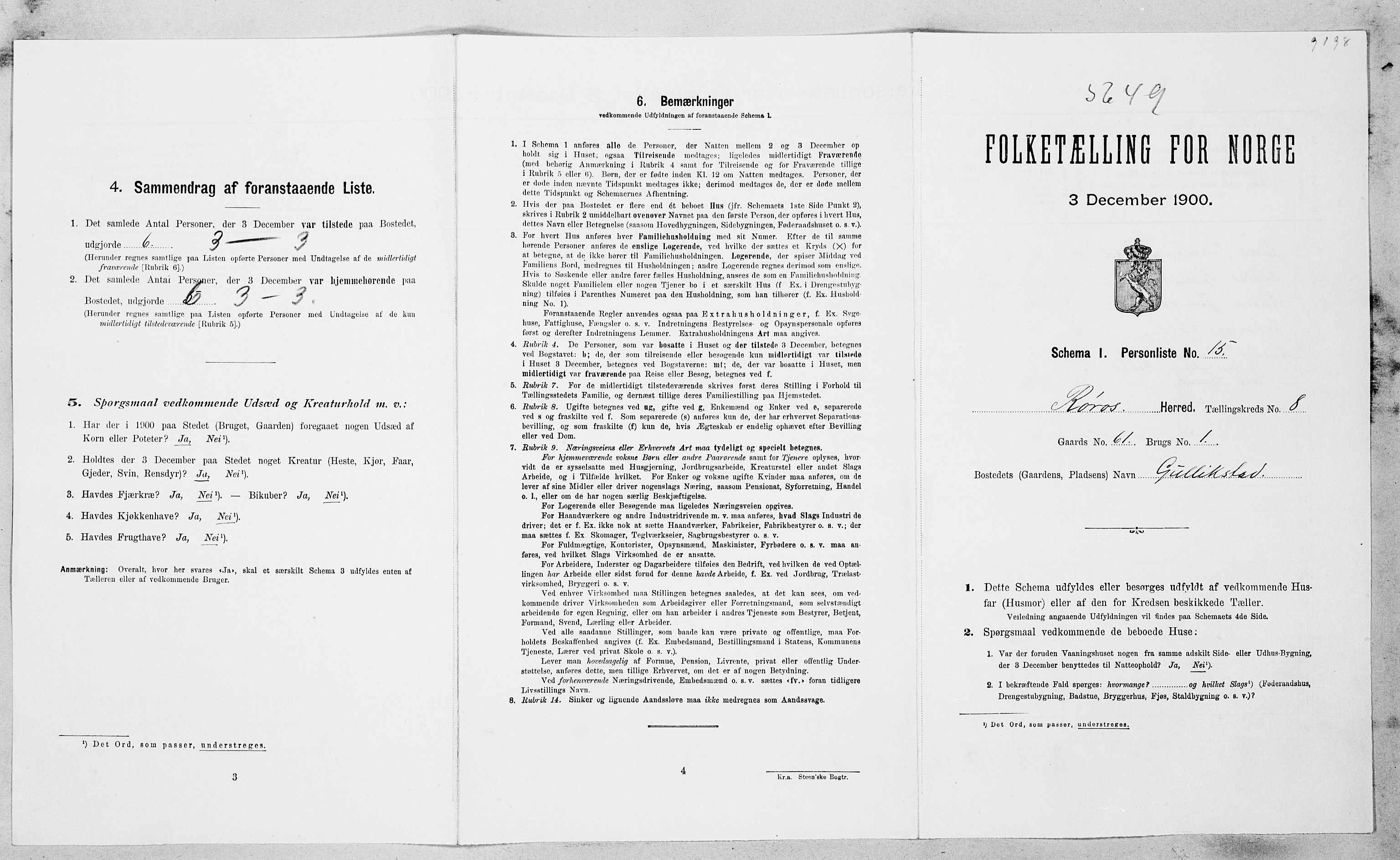 SAT, Folketelling 1900 for 1640 Røros herred, 1900, s. 926