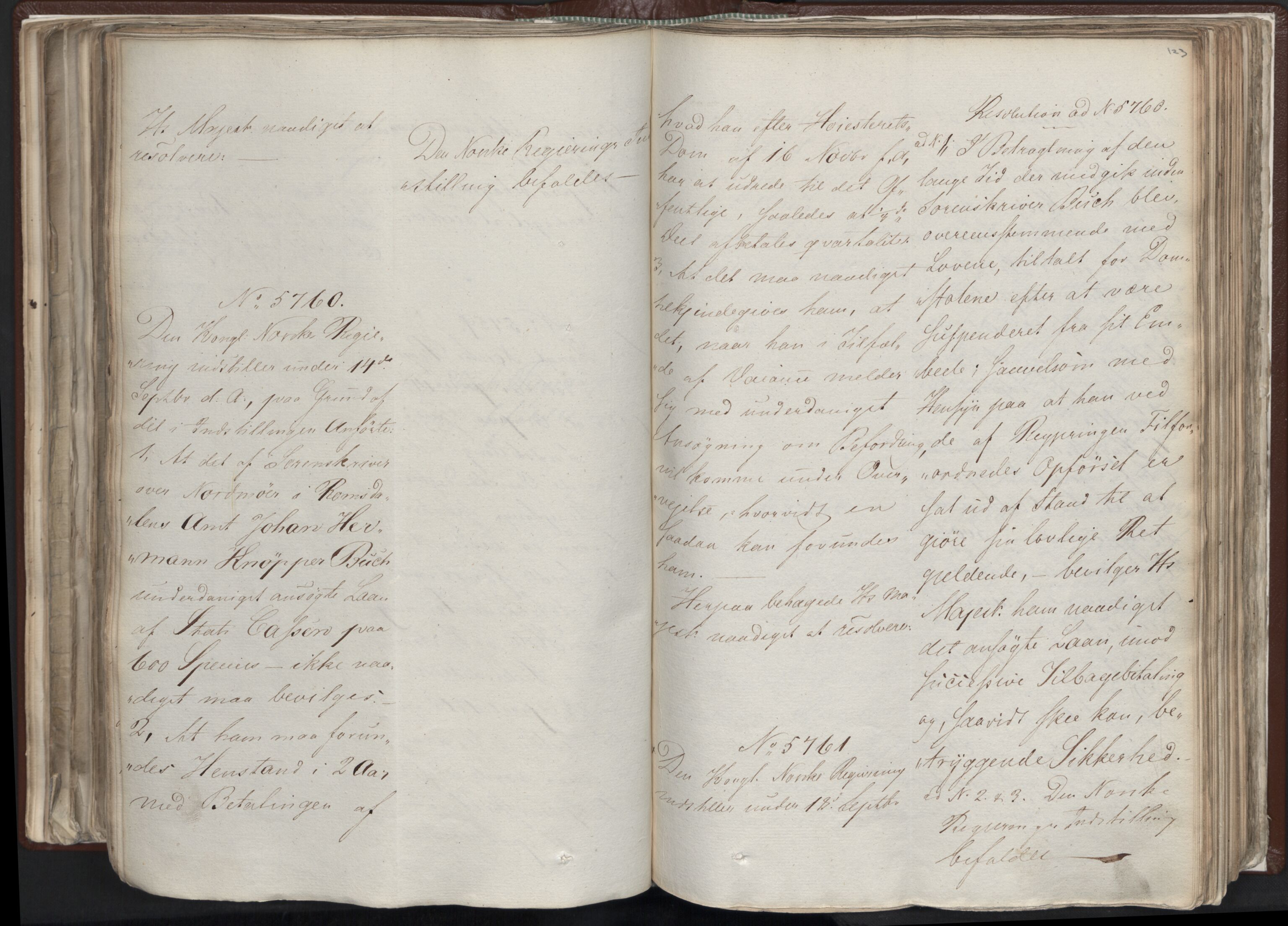 Statsrådssekretariatet, AV/RA-S-1001/A/Ab/L0012: Kgl. res. nr. 5679-6008 II, 1821, s. 122b-123a