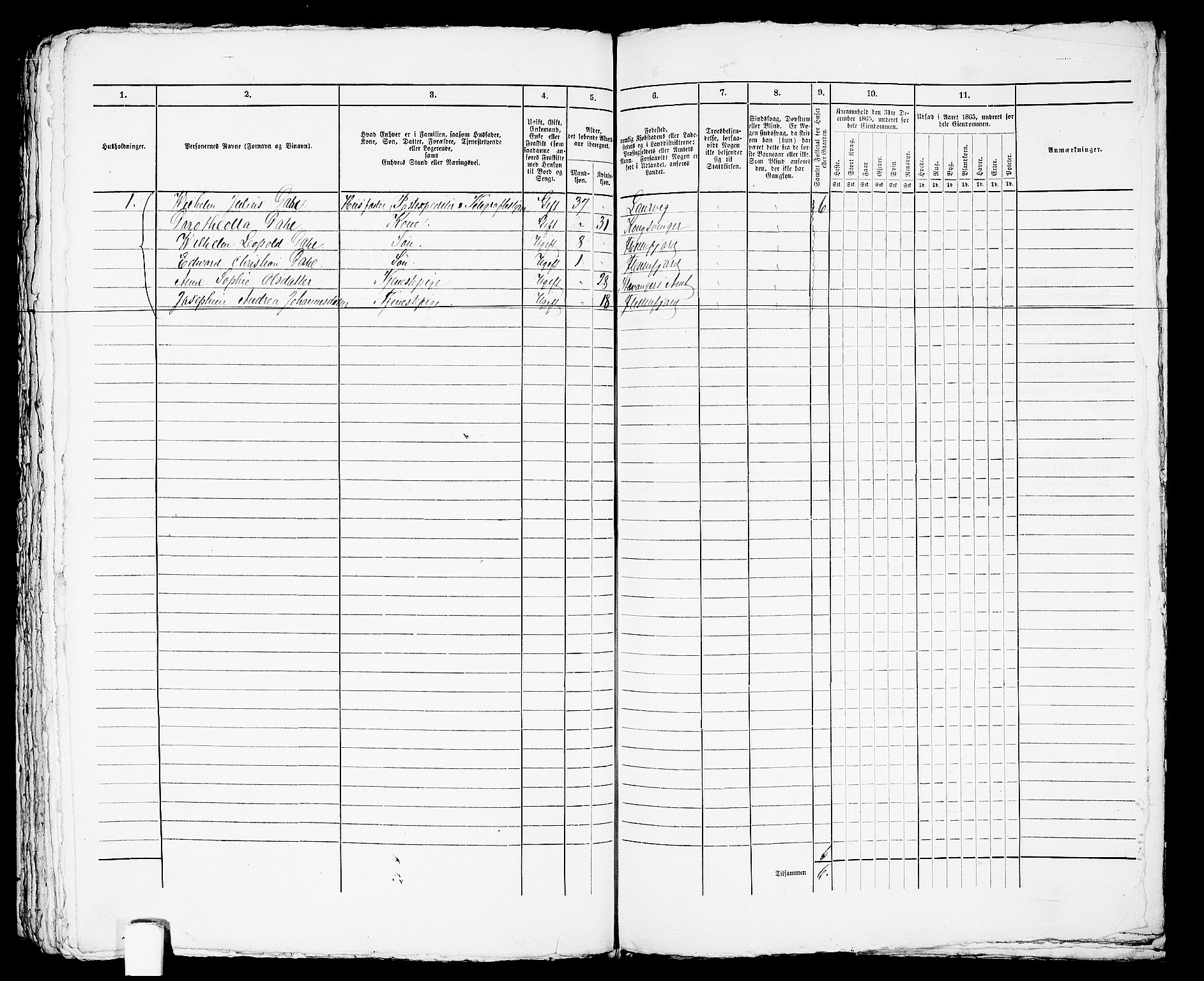 RA, Folketelling 1865 for 1004B Flekkefjord prestegjeld, Flekkefjord kjøpstad, 1865, s. 461