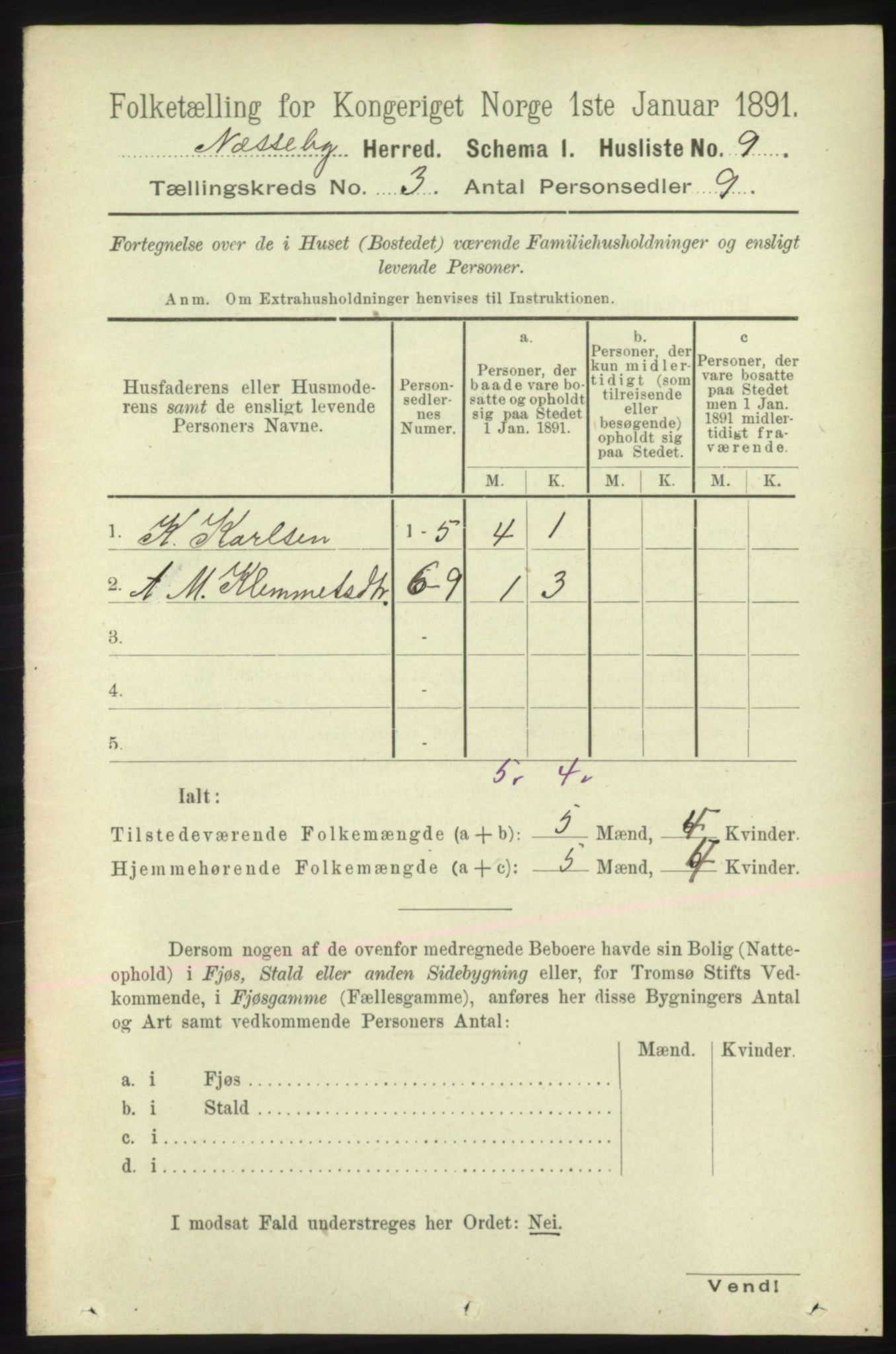 RA, Folketelling 1891 for 2027 Nesseby herred, 1891, s. 991