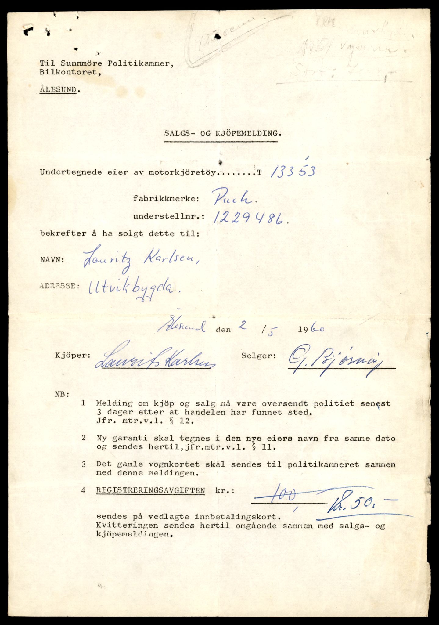 Møre og Romsdal vegkontor - Ålesund trafikkstasjon, AV/SAT-A-4099/F/Fe/L0038: Registreringskort for kjøretøy T 13180 - T 13360, 1927-1998, s. 2855