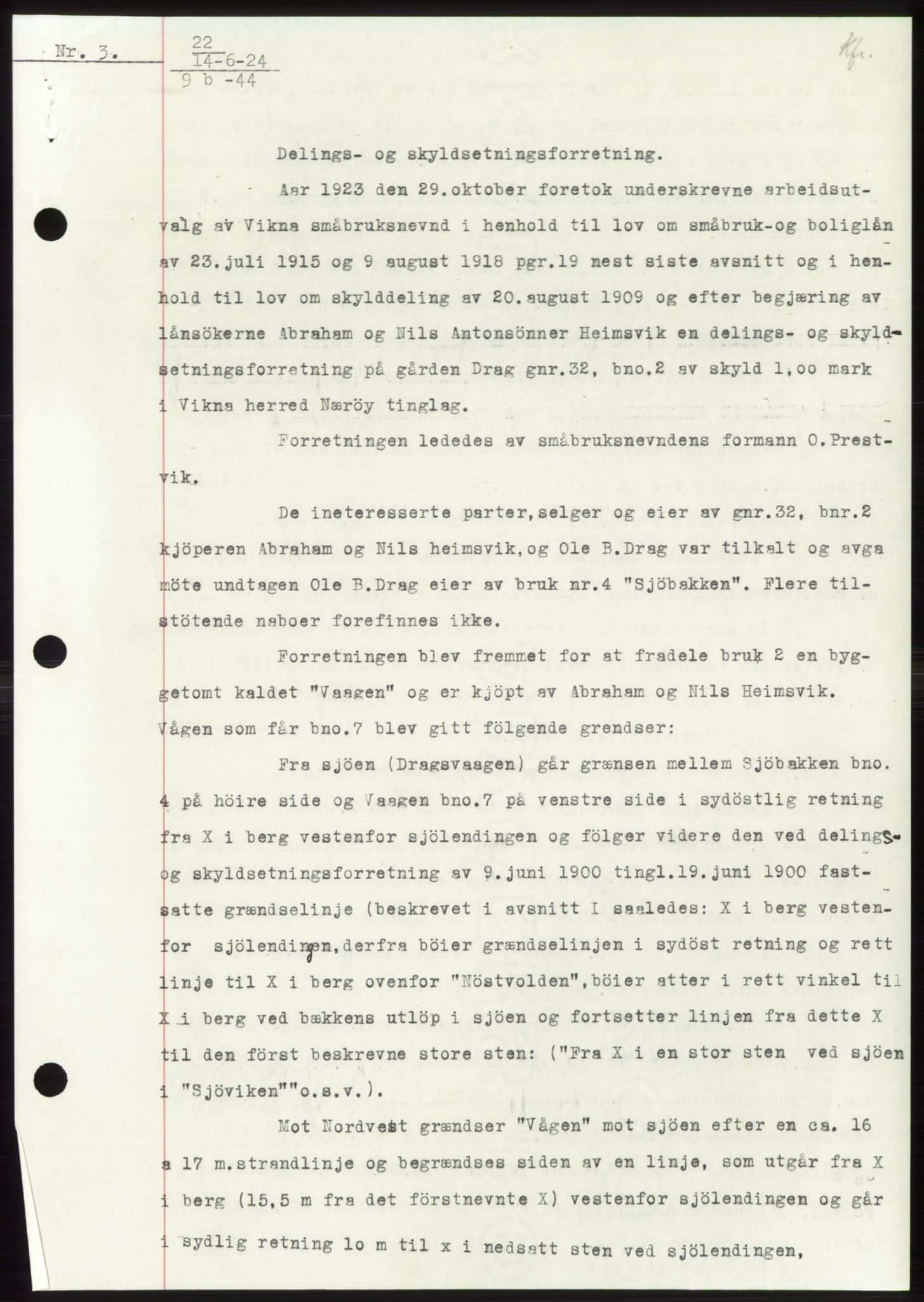 Namdal sorenskriveri, SAT/A-4133/1/2/2C: Pantebok nr. -, 1922-1925, Tingl.dato: 14.06.1924