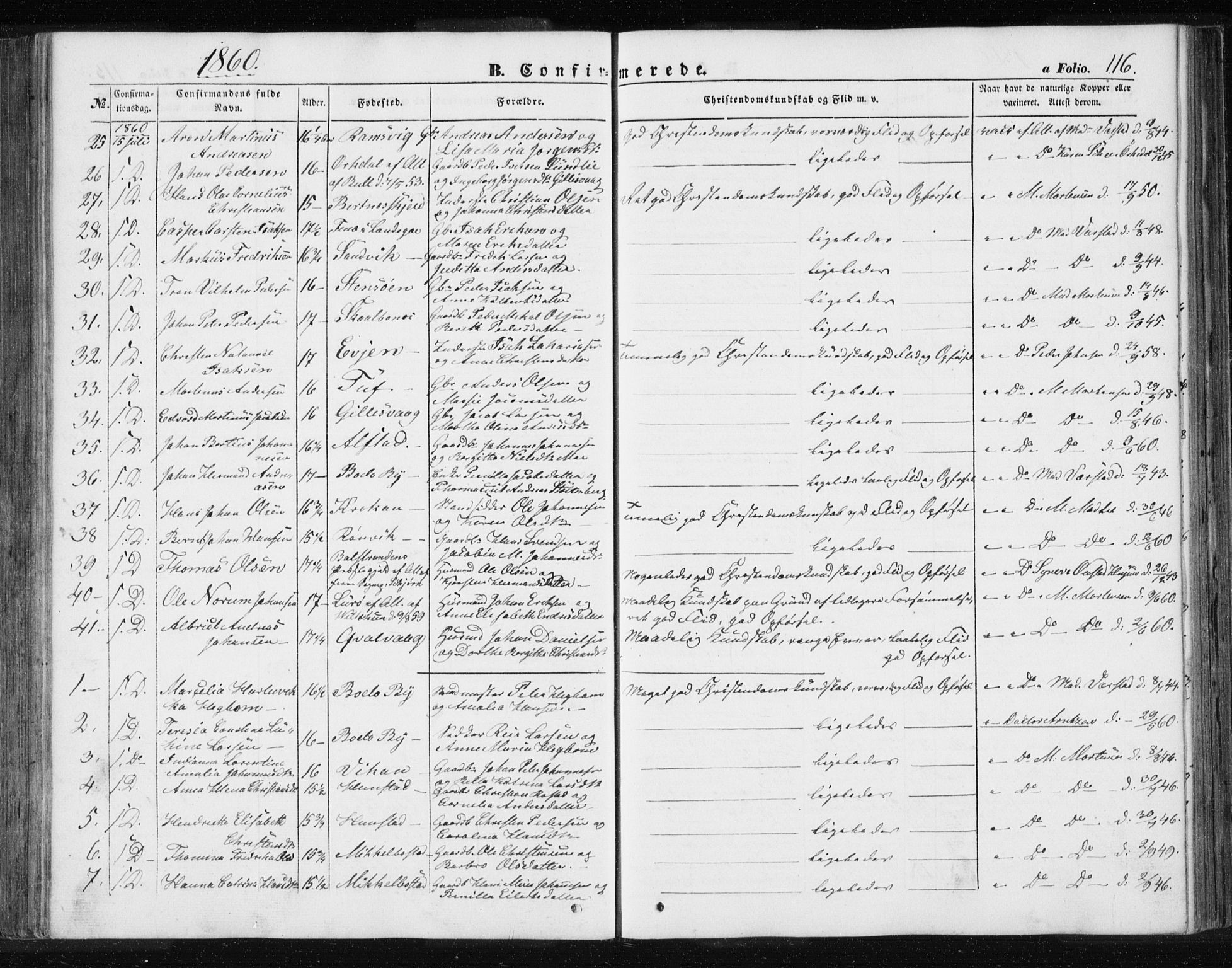 Ministerialprotokoller, klokkerbøker og fødselsregistre - Nordland, AV/SAT-A-1459/801/L0028: Klokkerbok nr. 801C03, 1855-1867, s. 116