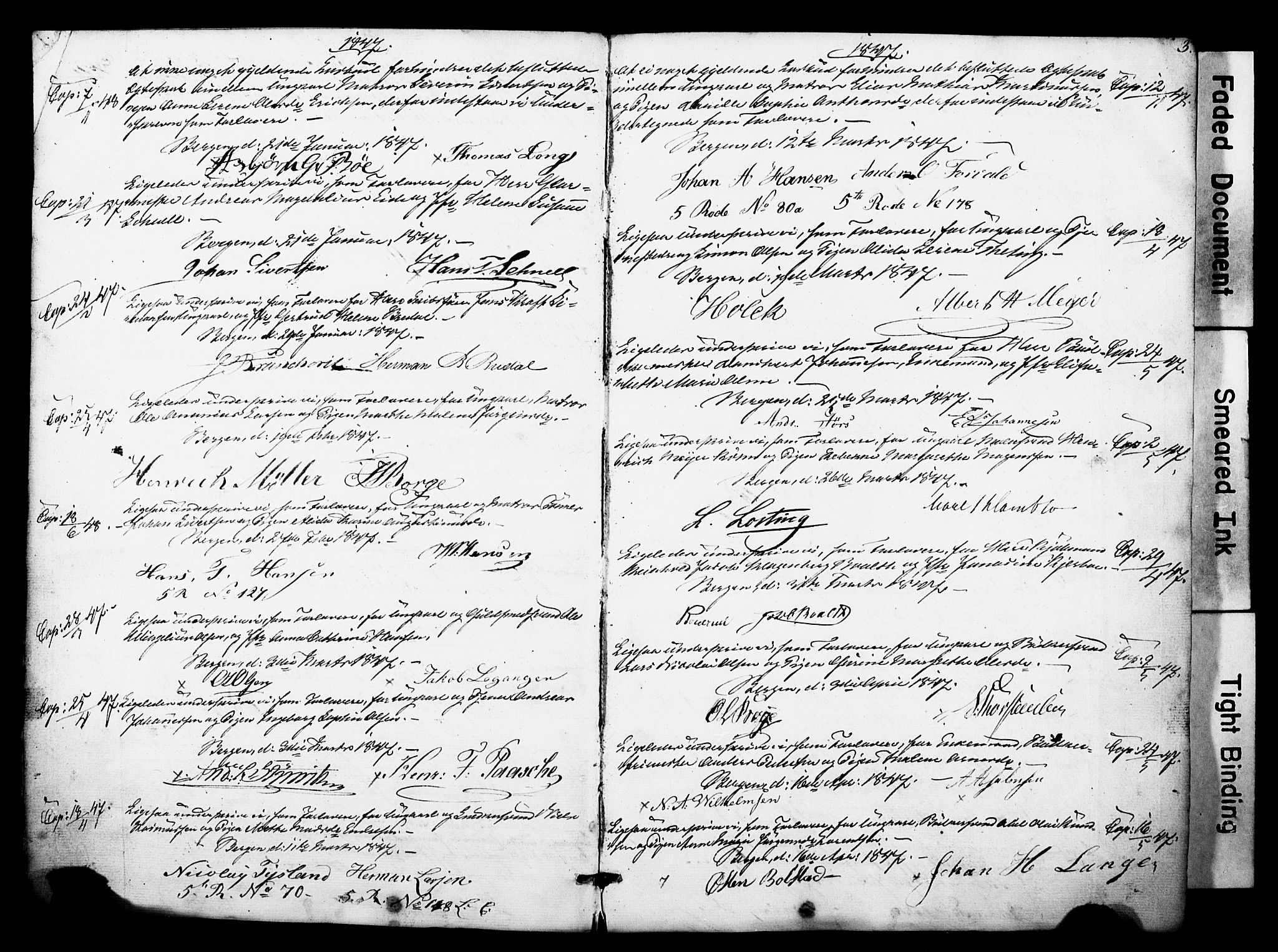 Nykirken Sokneprestembete, SAB/A-77101: Forlovererklæringer nr. II.5.3, 1846-1872, s. 3