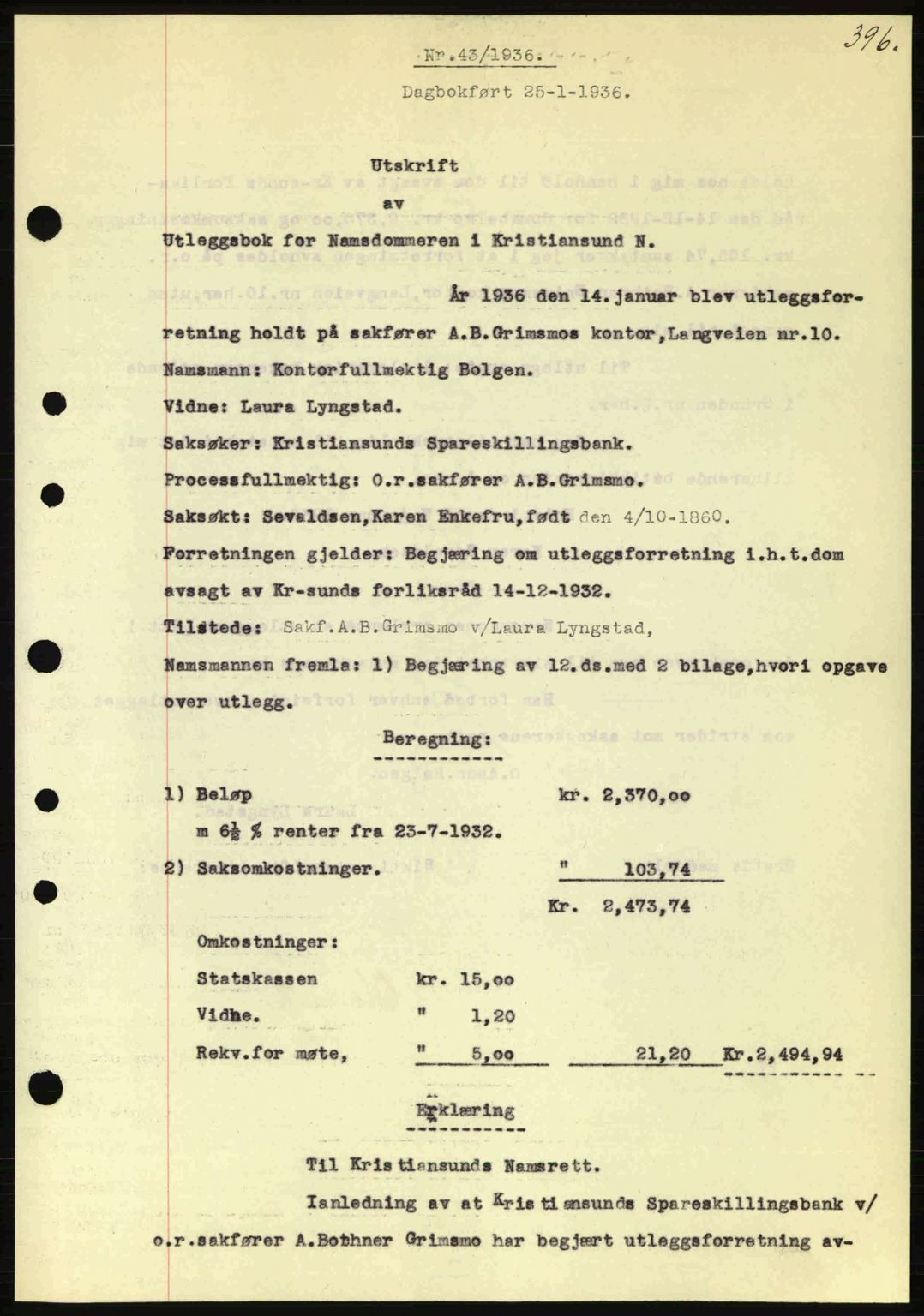 Kristiansund byfogd, SAT/A-4587/A/27: Pantebok nr. 28, 1934-1936, Tingl.dato: 25.01.1936