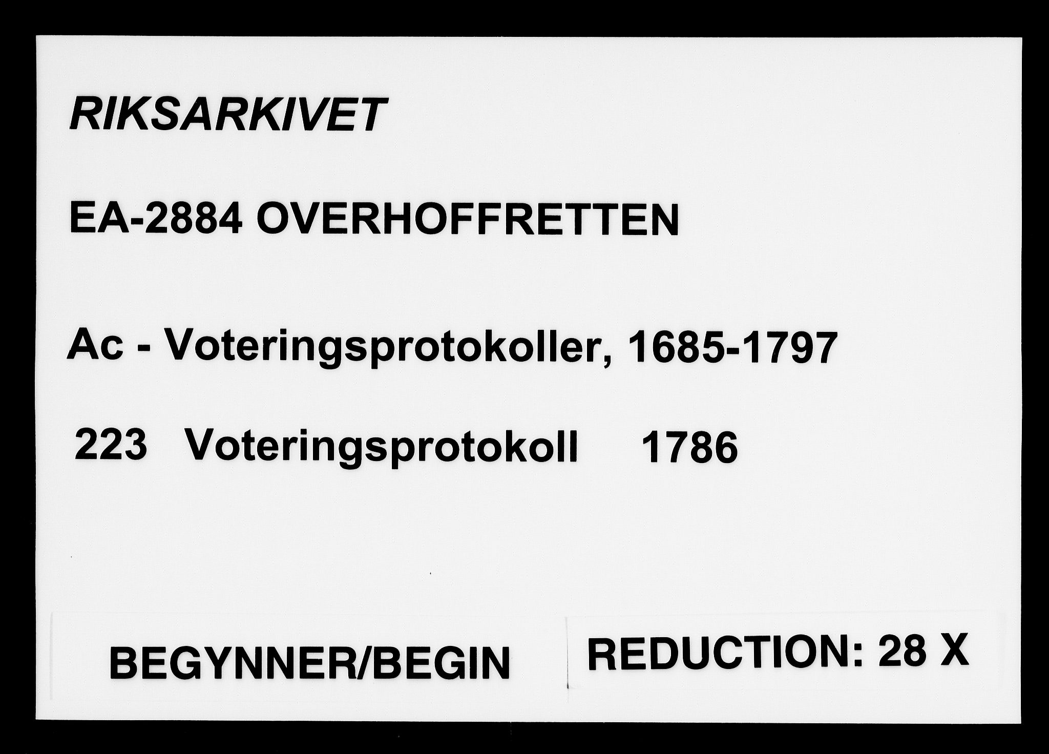 Overhoffretten 1667-1797, AV/RA-EA-2884/Ac/L0223: Voteringsprotokoll, 1786