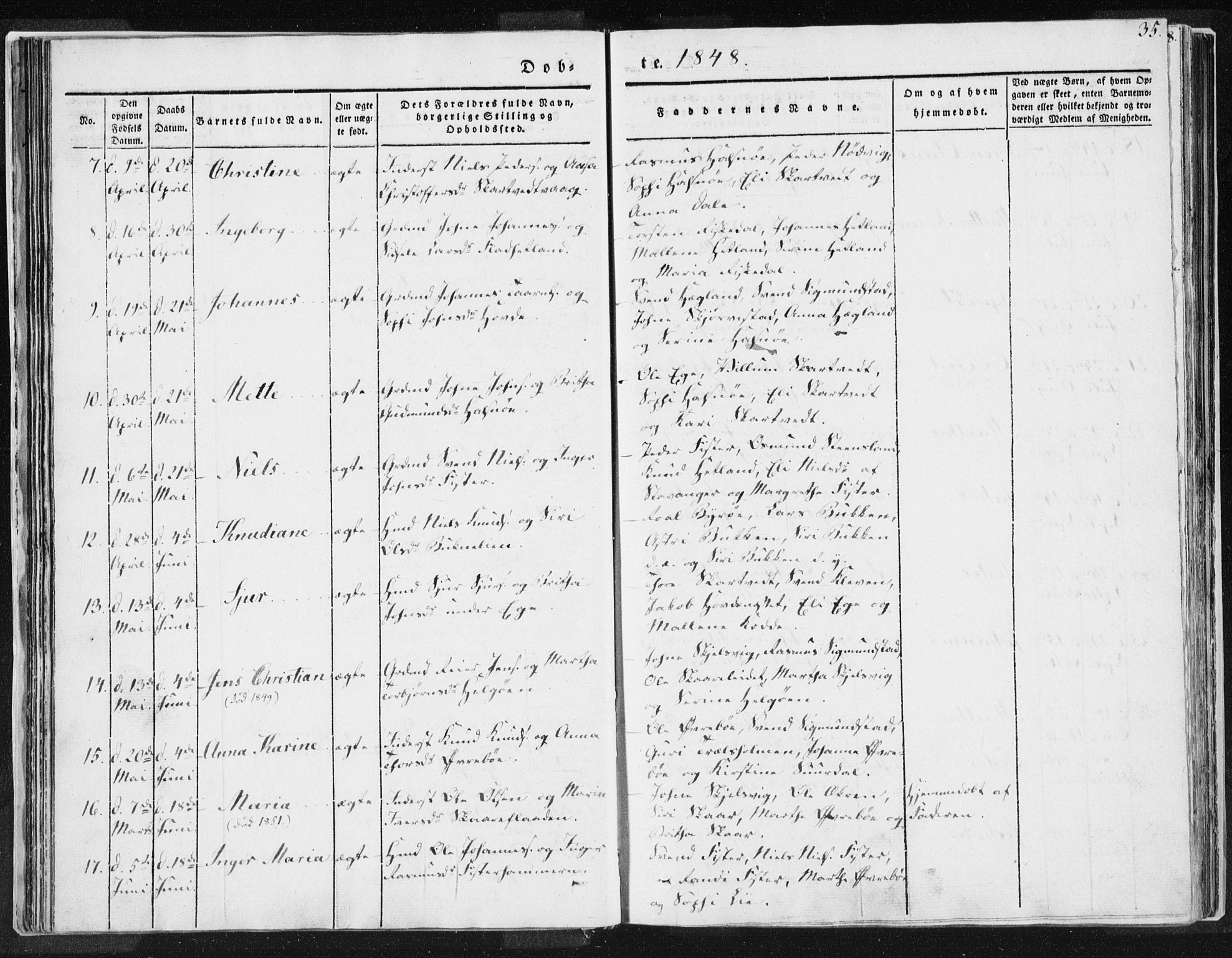 Hjelmeland sokneprestkontor, AV/SAST-A-101843/01/IV/L0007: Ministerialbok nr. A 7, 1834-1850, s. 35