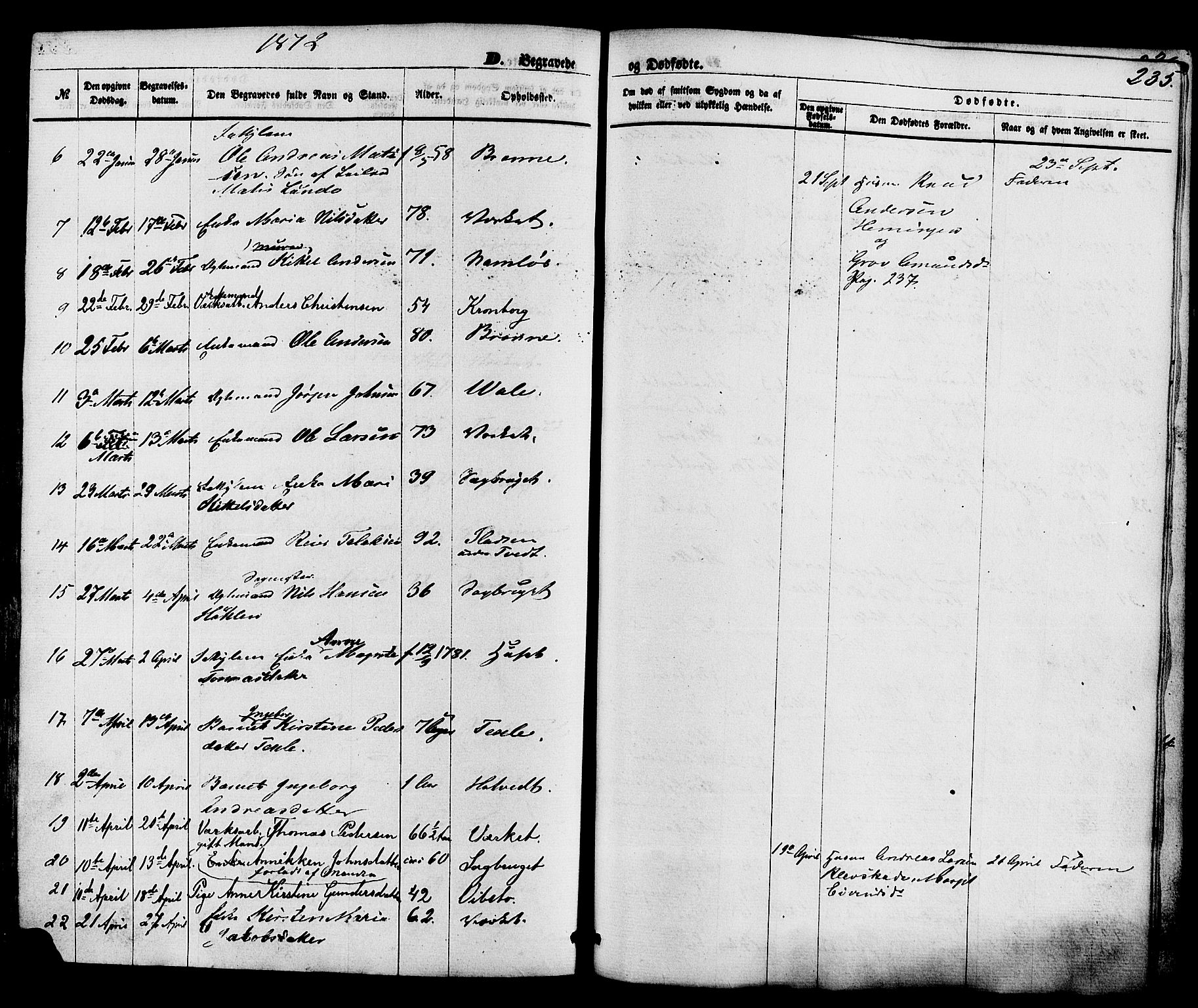 Holla kirkebøker, AV/SAKO-A-272/F/Fa/L0007: Ministerialbok nr. 7, 1869-1881, s. 235