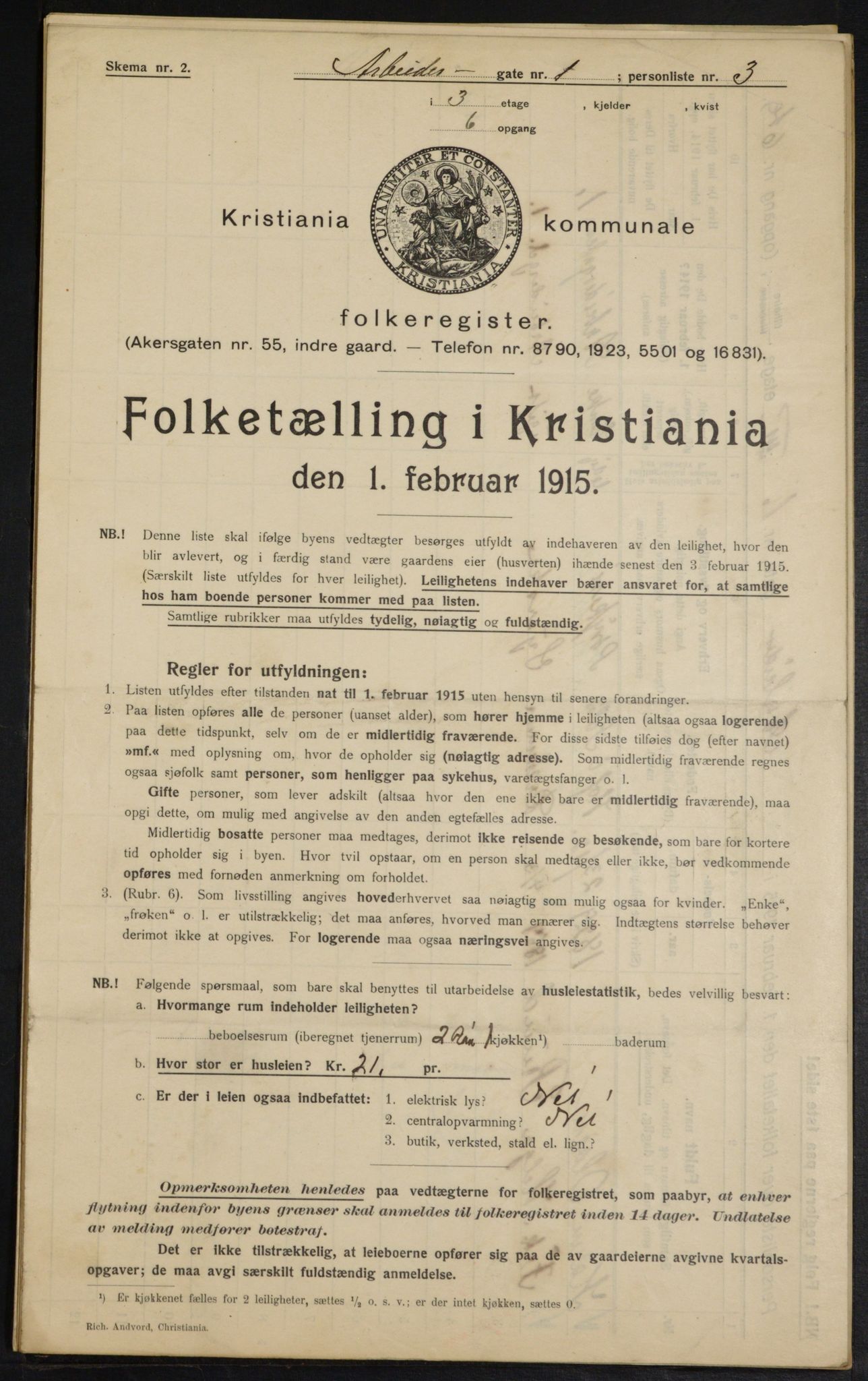 OBA, Kommunal folketelling 1.2.1915 for Kristiania, 1915, s. 1428