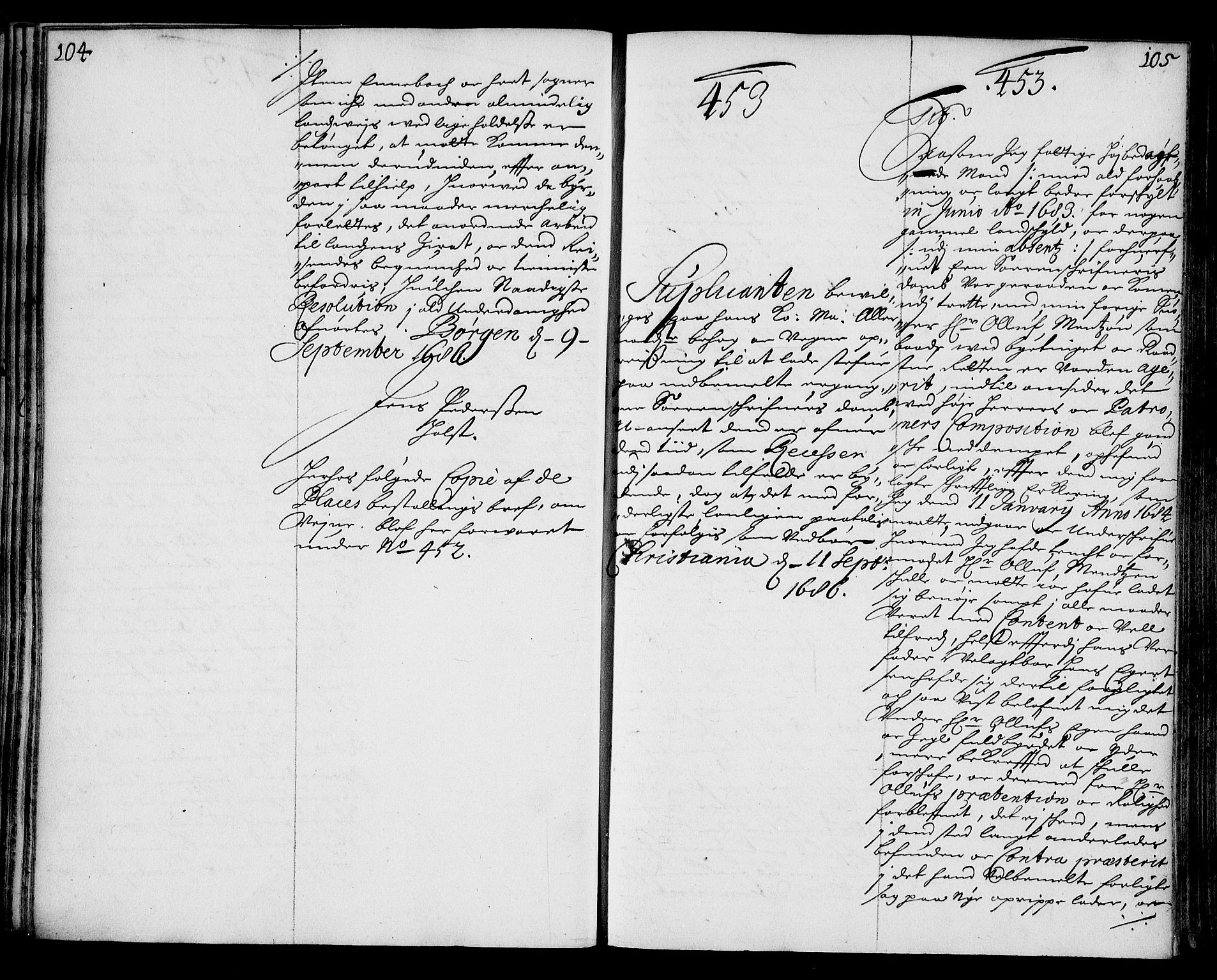 Stattholderembetet 1572-1771, AV/RA-EA-2870/Ae/L0003: Supplikasjons- og resolusjonsprotokoll, 1686-1687, s. 104-105