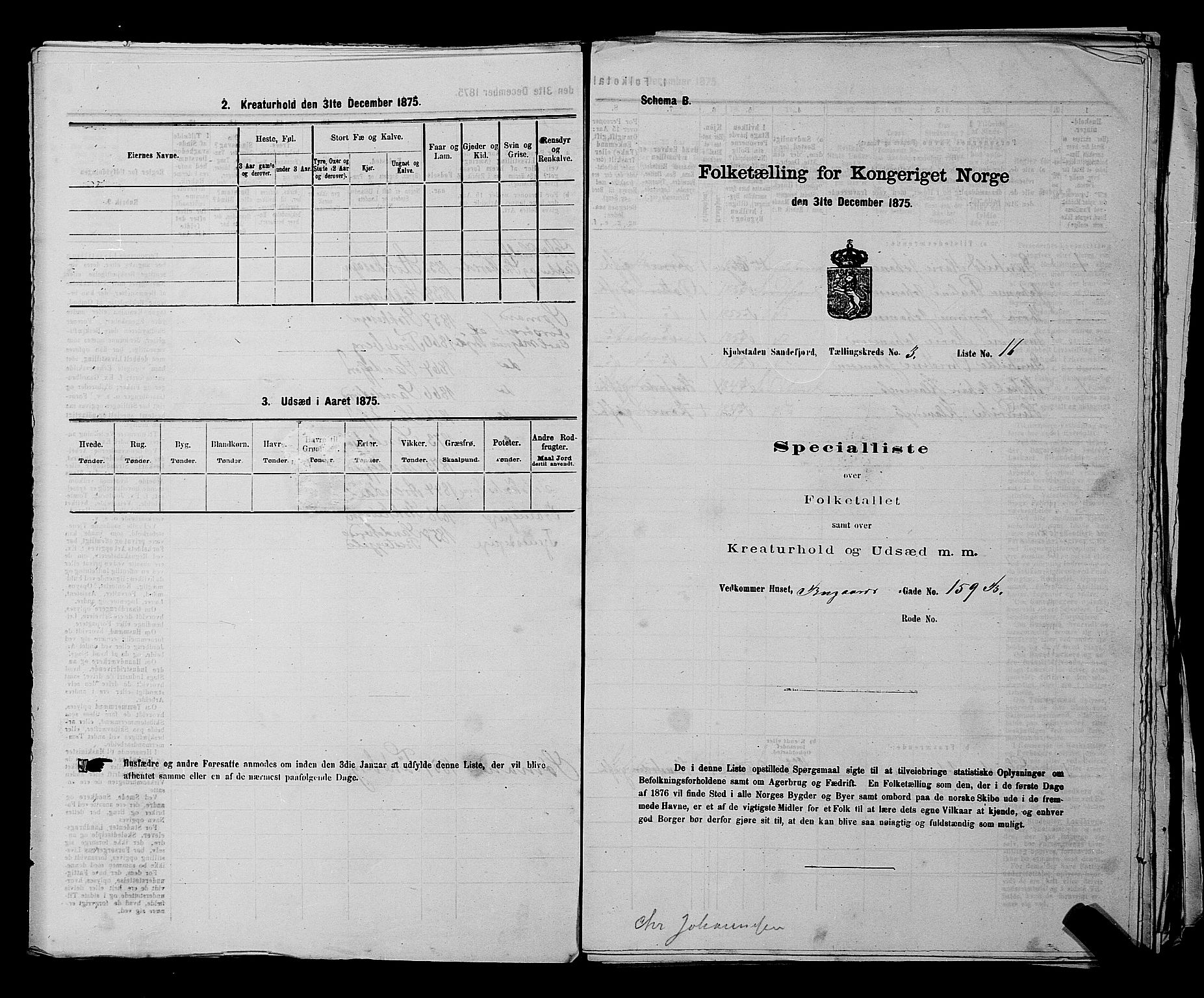 SAKO, Folketelling 1875 for 0706B Sandeherred prestegjeld, Sandefjord kjøpstad, 1875, s. 385