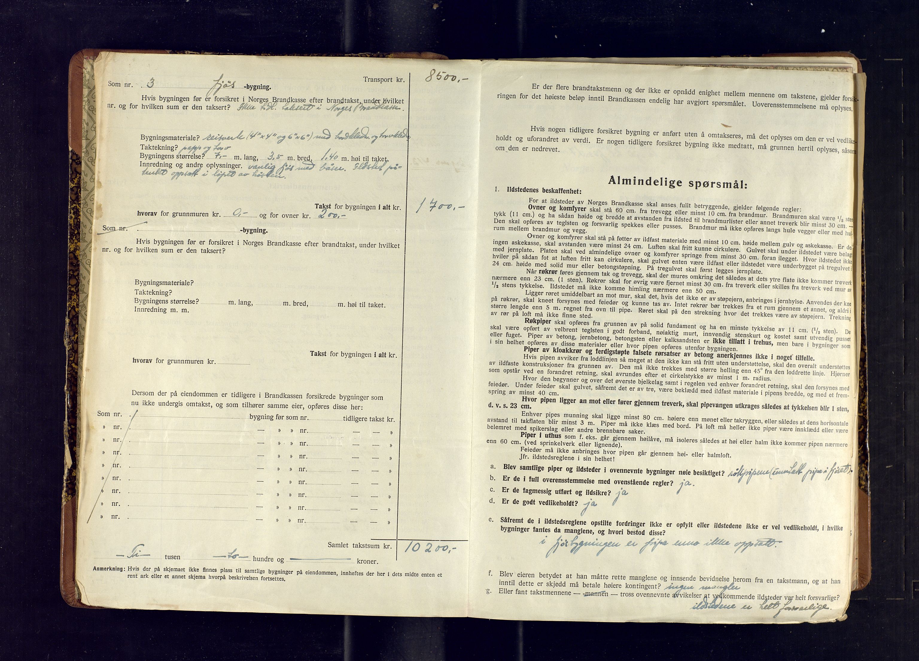 Hasvik lensmannskontor, AV/SATØ-SATO-164/Fob/L0010: Branntakstprotokoll, 1939-1952