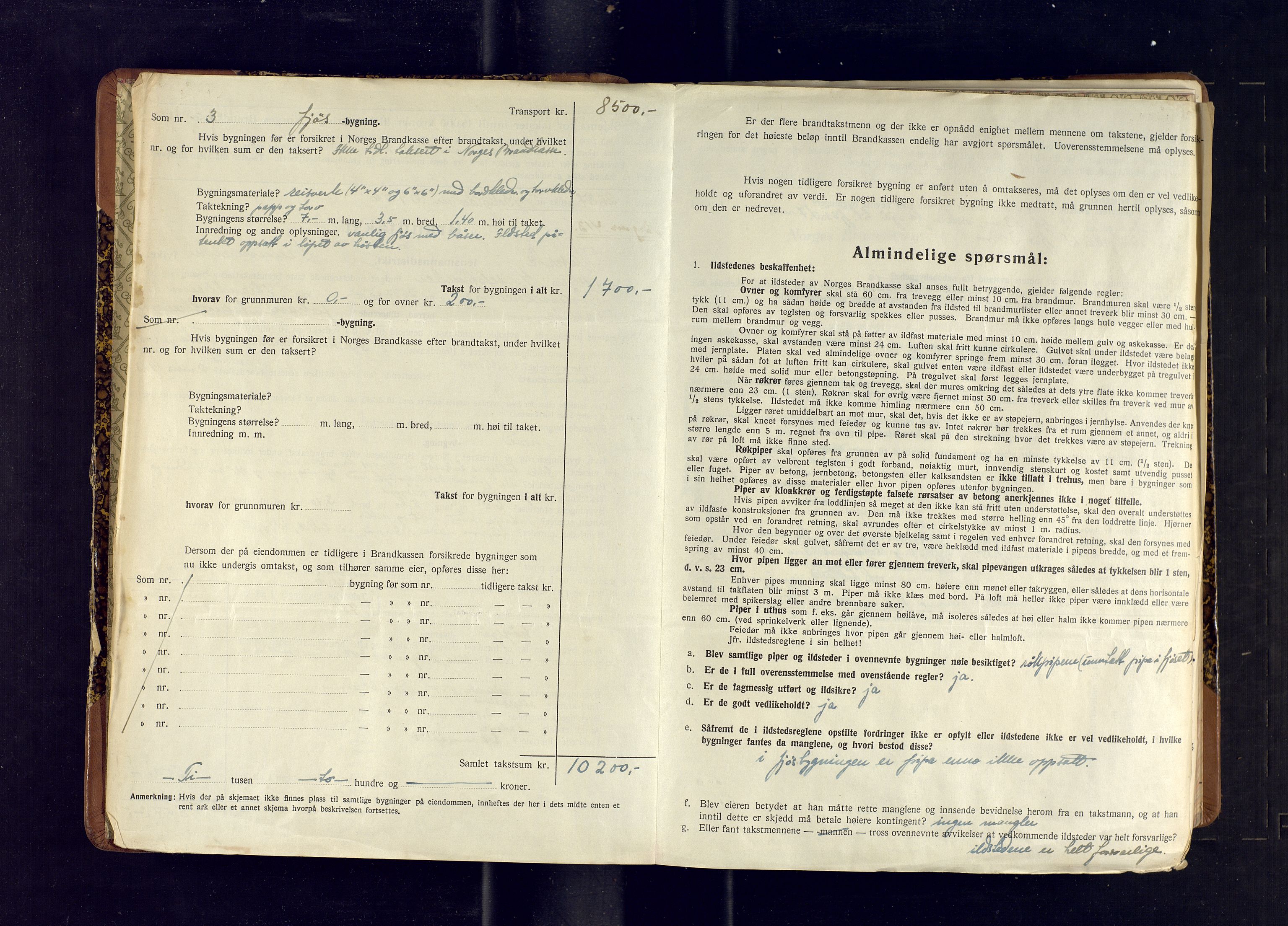 Hasvik lensmannskontor, SATØ/SATO-164/Fob/L0010: Branntakstprotokoll, 1939-1952