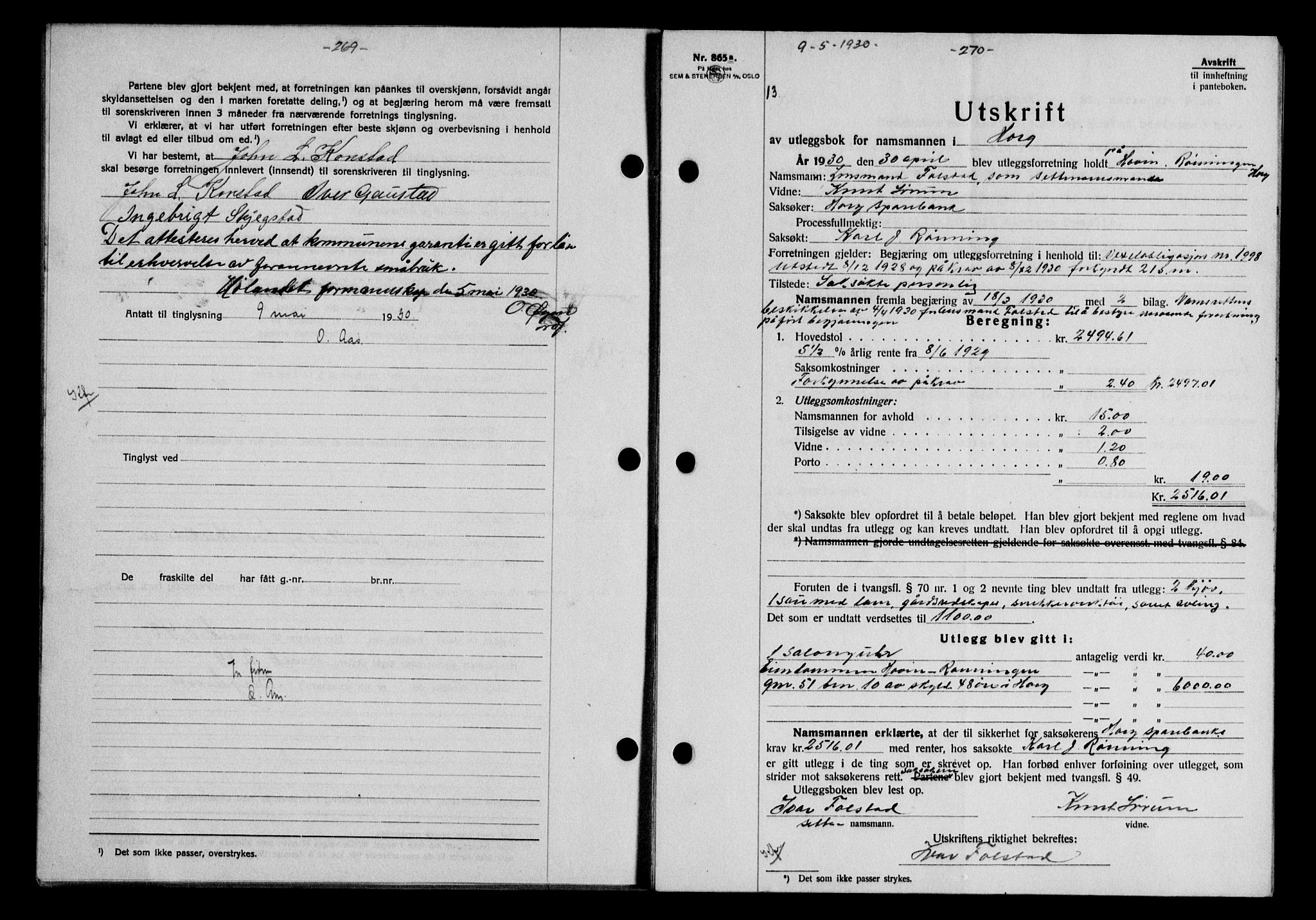 Gauldal sorenskriveri, SAT/A-0014/1/2/2C/L0039: Pantebok nr. 40, 1930-1930, Tingl.dato: 09.05.1930