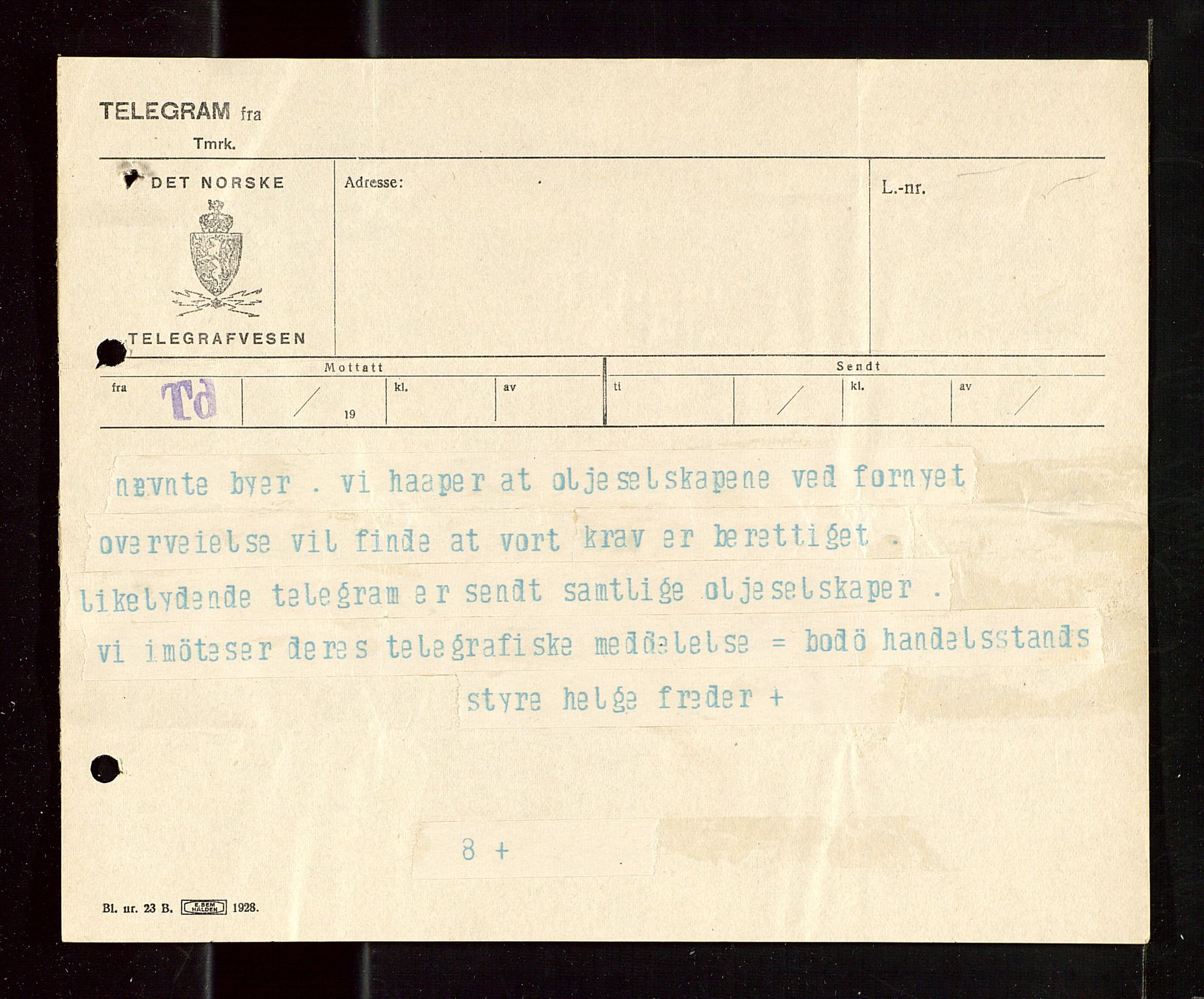 Pa 1521 - A/S Norske Shell, AV/SAST-A-101915/E/Ea/Eaa/L0016: Sjefskorrespondanse, 1929, s. 674