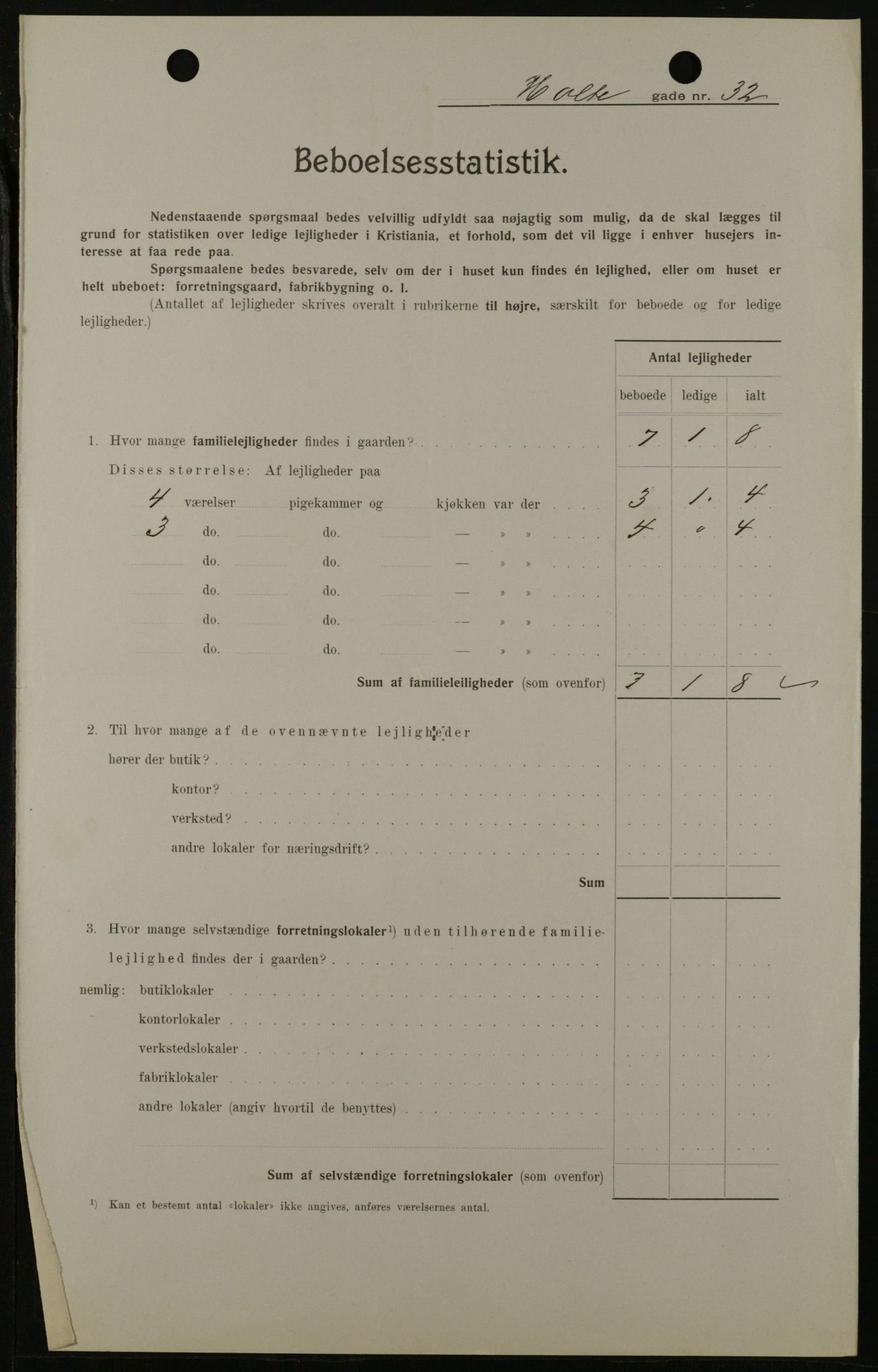 OBA, Kommunal folketelling 1.2.1908 for Kristiania kjøpstad, 1908, s. 37227