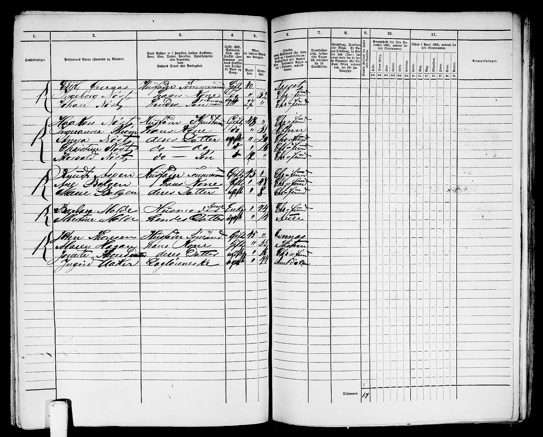 RA, Folketelling 1865 for 1503B Kristiansund prestegjeld, Kristiansund kjøpstad, 1865, s. 874